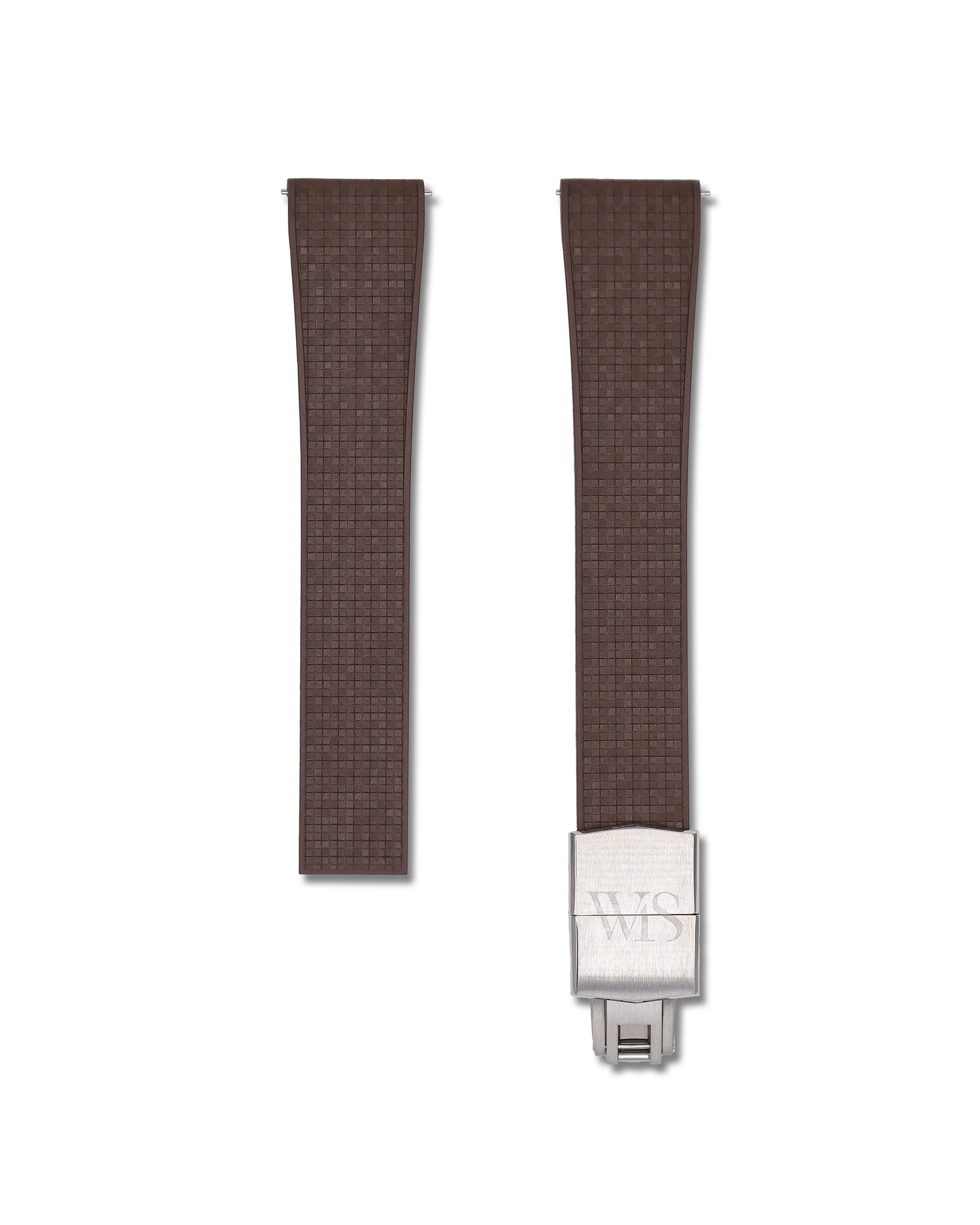 Brown Rubber Deployant Clasp Watch Band | WIS Watch Straps