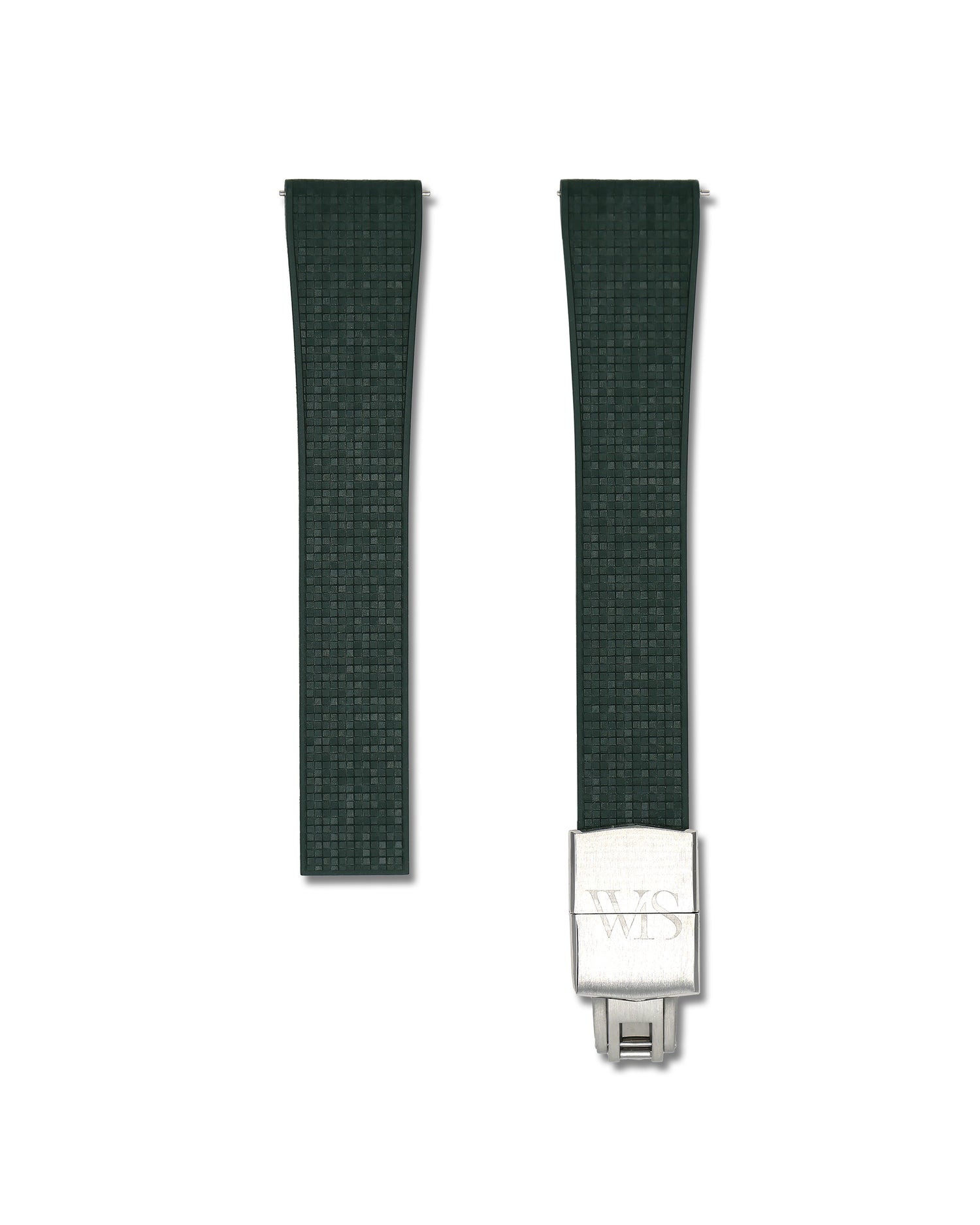 Green Rubber Deployant Clasp Watch Band | WIS Watch Straps