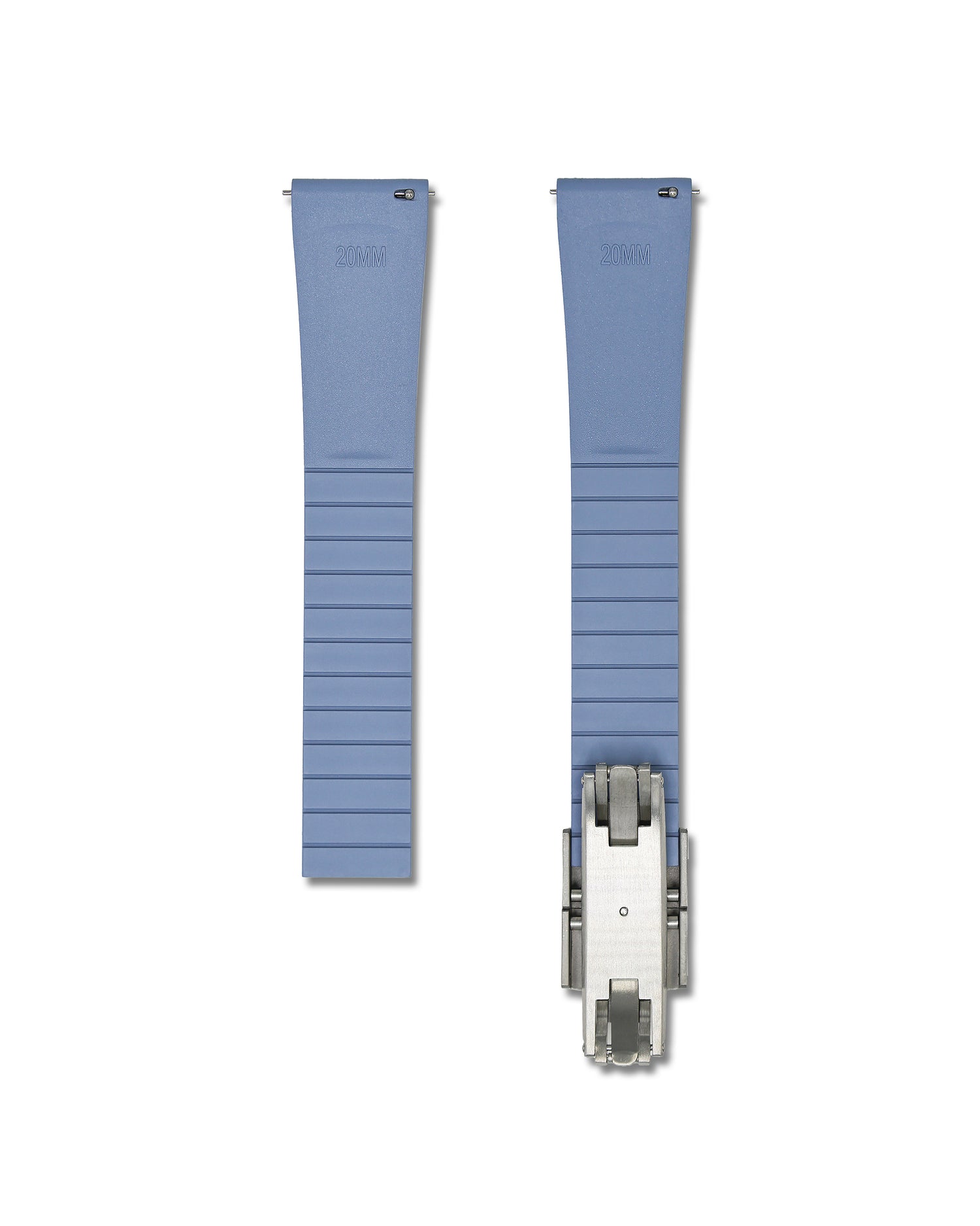 Light Blue Rubber Deployant Clasp Watch Band | WIS Watch Straps