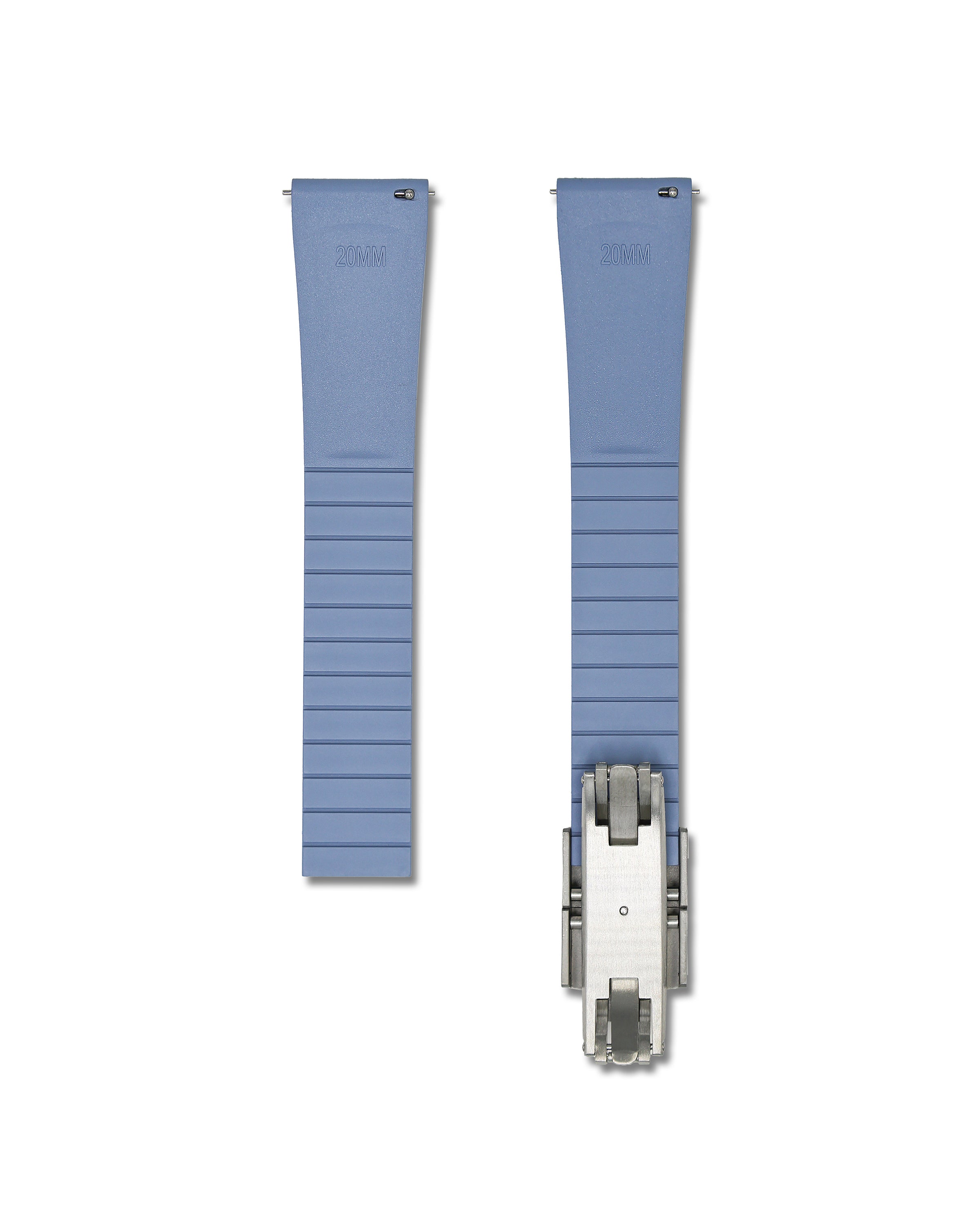 Light Blue Rubber Deployant Clasp Watch Band | WIS Watch Straps