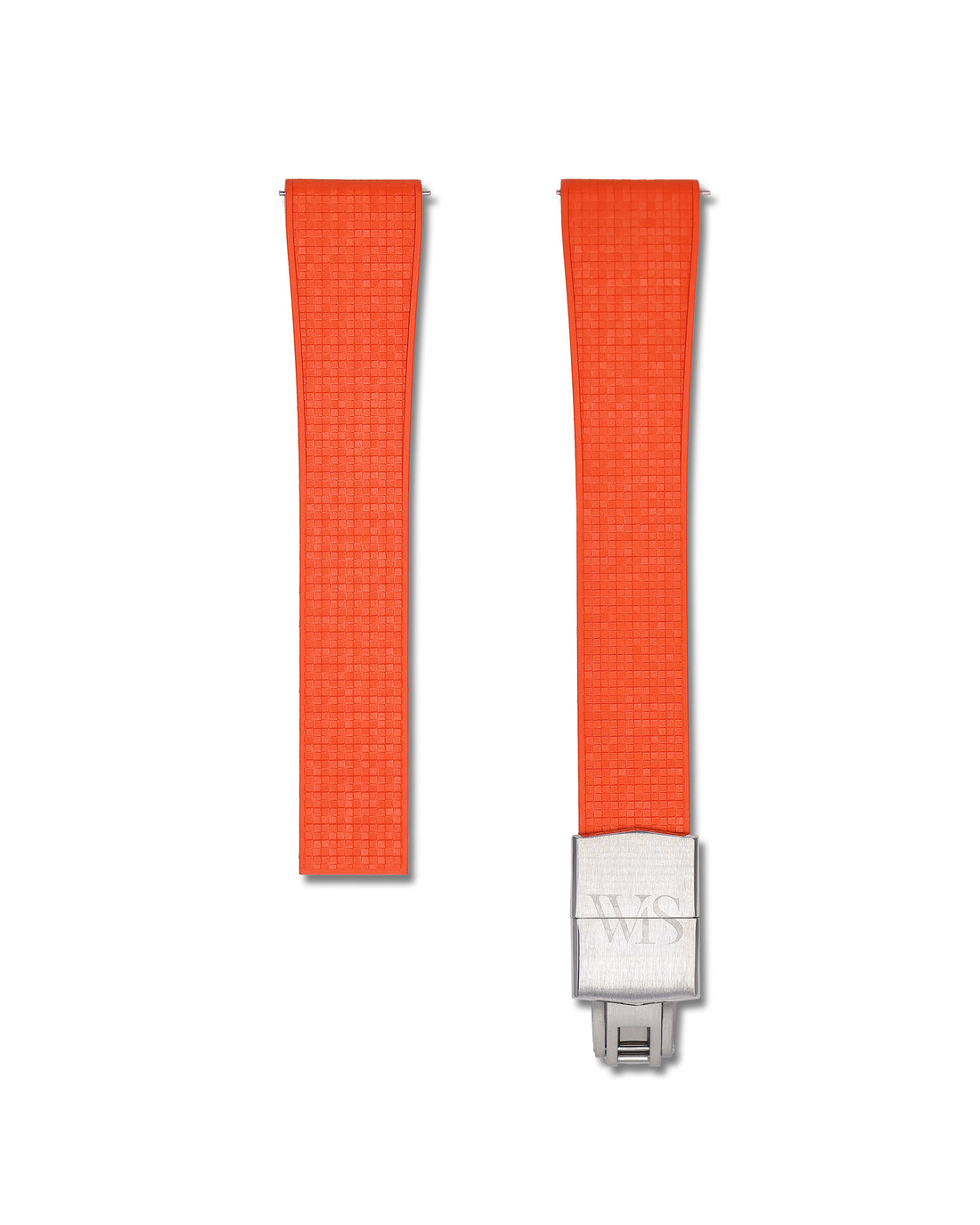 Orange Rubber Deployant Clasp Watch Band | WIS Watch Straps