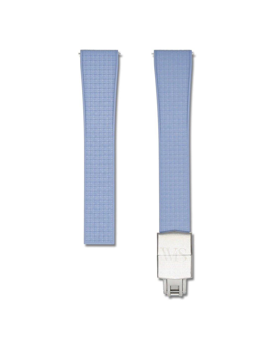 Sky Blue Rubber Deployant Clasp Watch Band | WIS Watch Straps