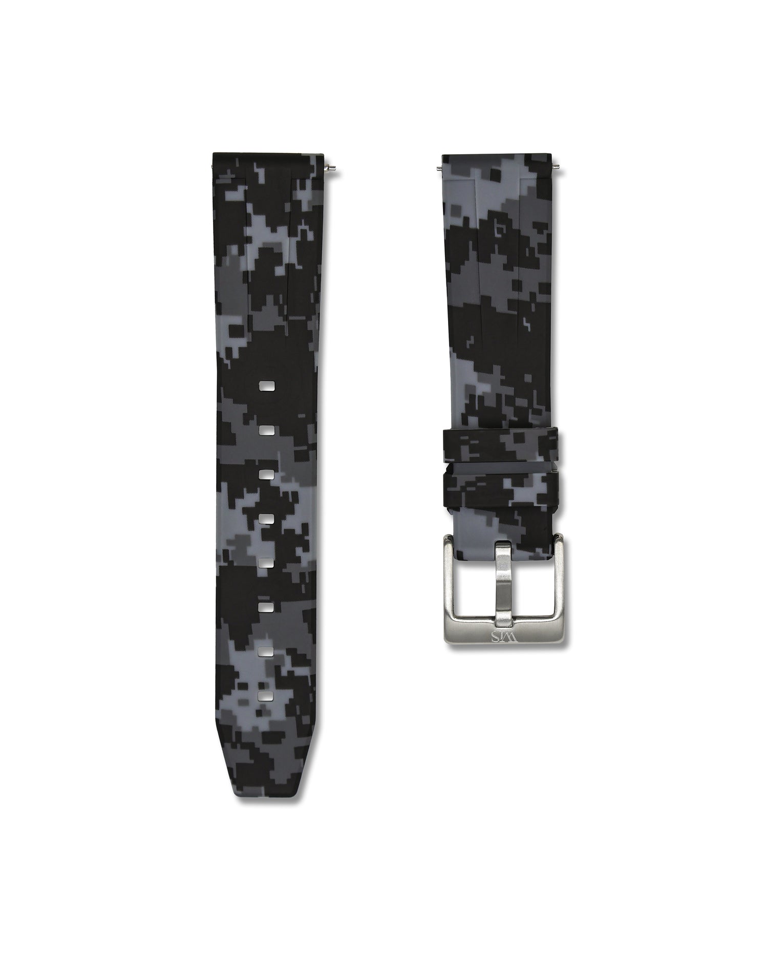 Grey Digital Camo Rubber Watch Strap | WIS Straps