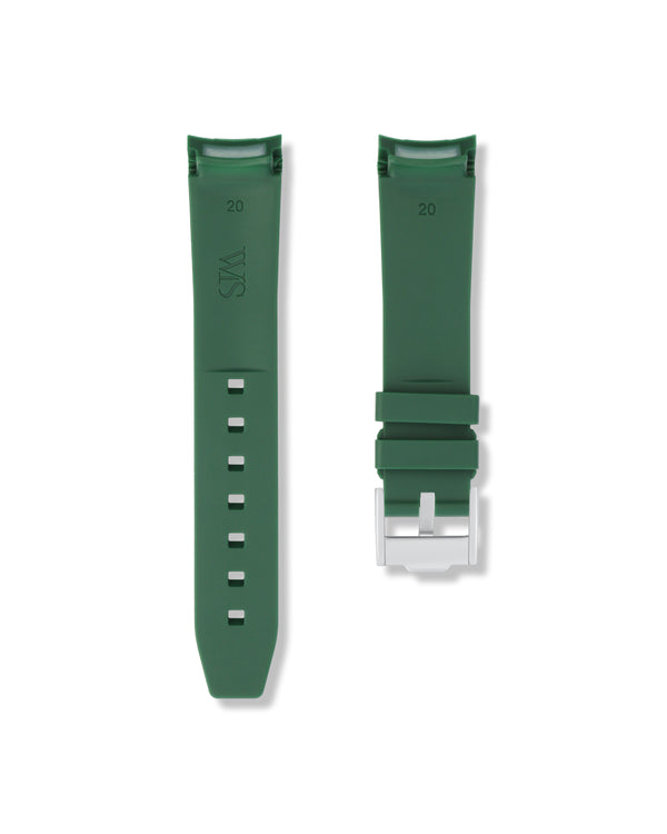 Forest Green Curved Rubber Strap 20m | WISSTRAPS