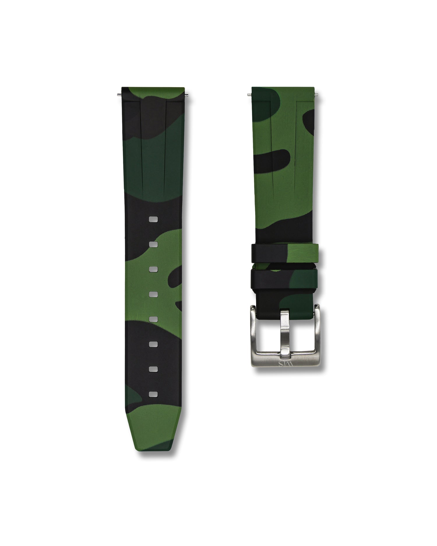 Green Camo 20mm Rubber Quick Release Watch Strap | WIS Straps