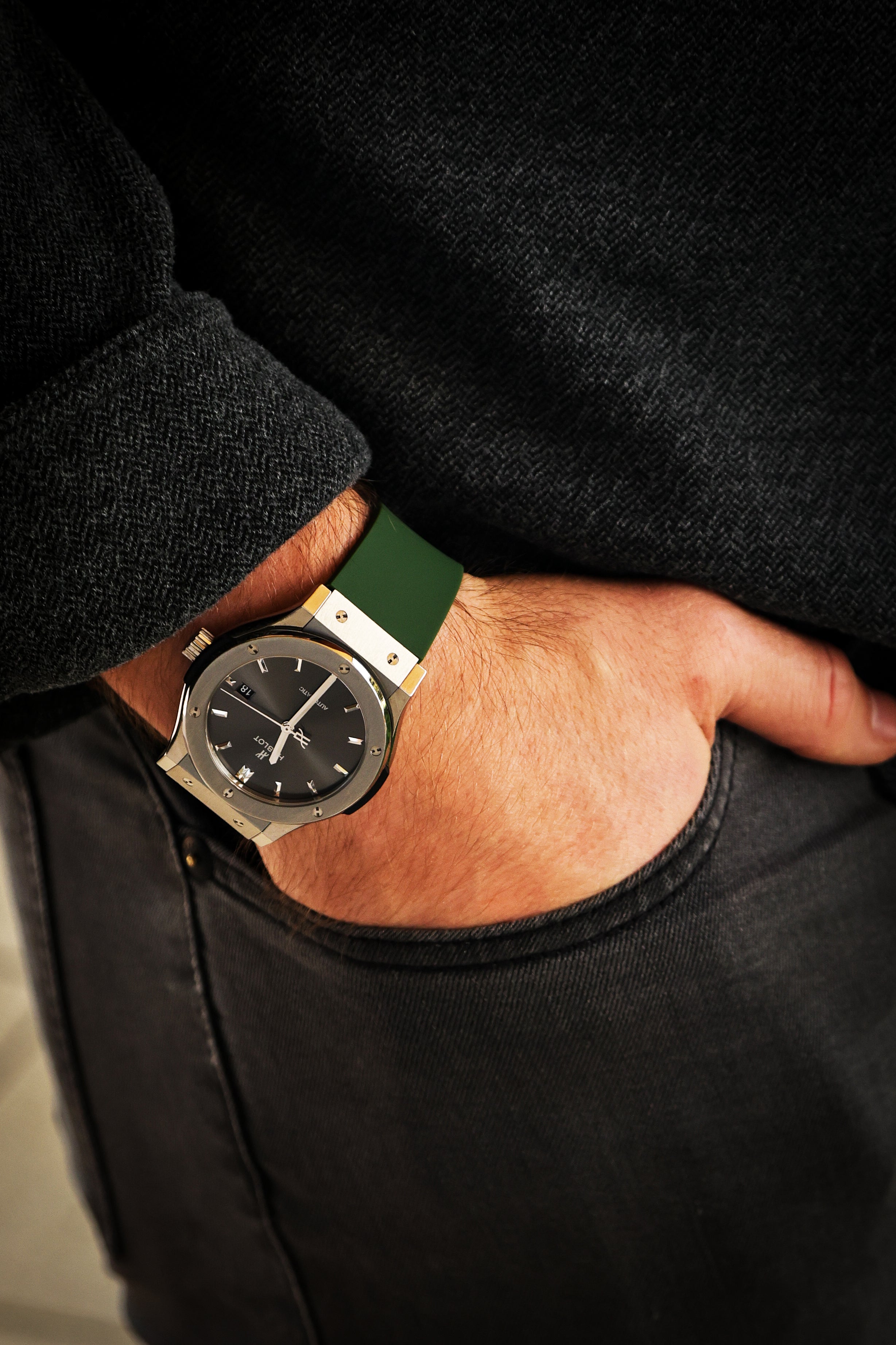 Green Rubber Watch Strap For Hublot Classic Fusion | WIS Watch Straps