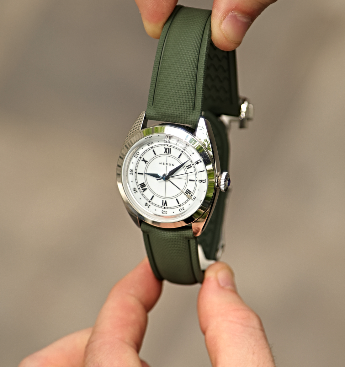 Green Rubber Deployment Clasp 20mm | WIS Watch Straps