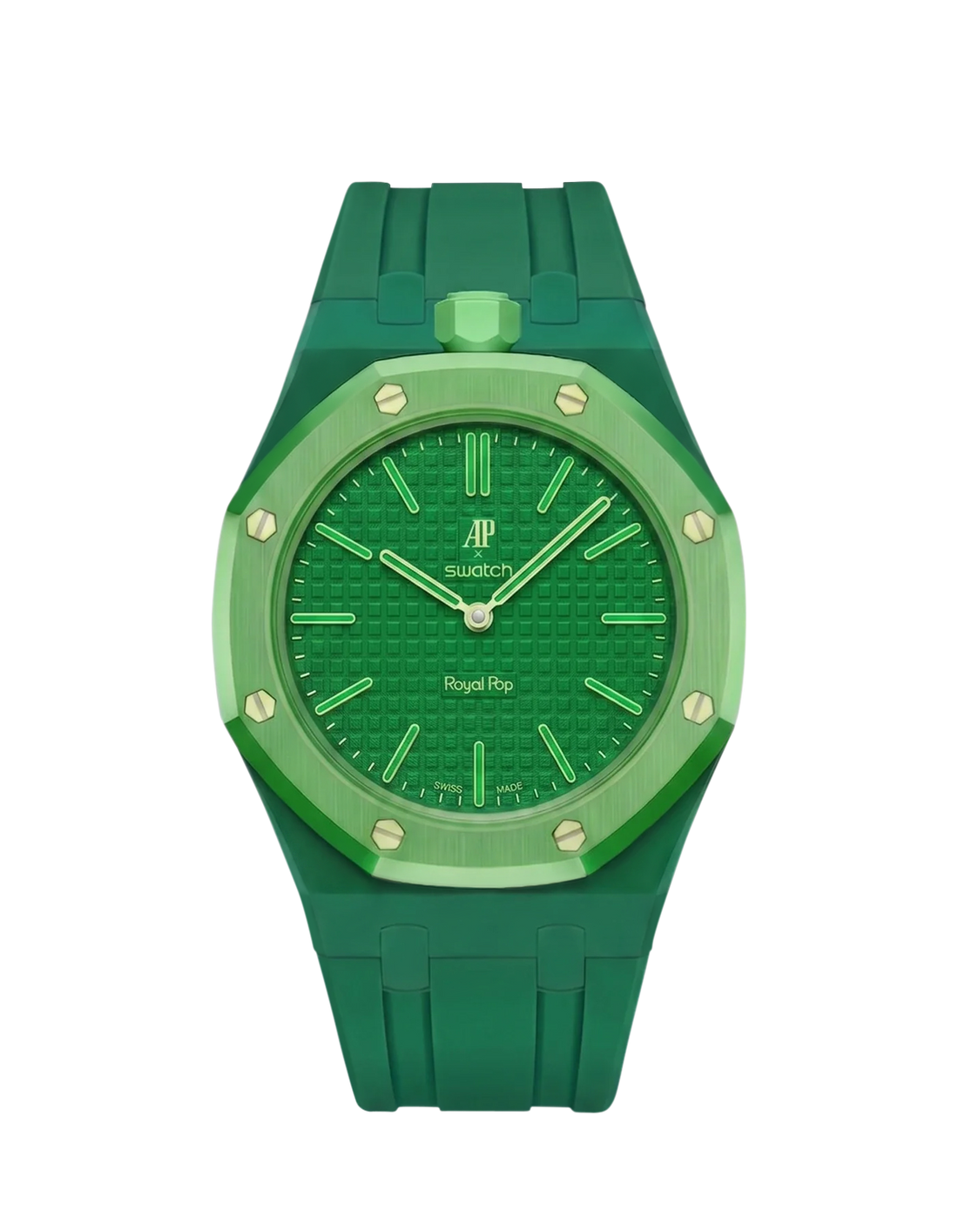 AP x Swatch Royal Pop Green Rubber Wrist Strap | WIS Watch Straps