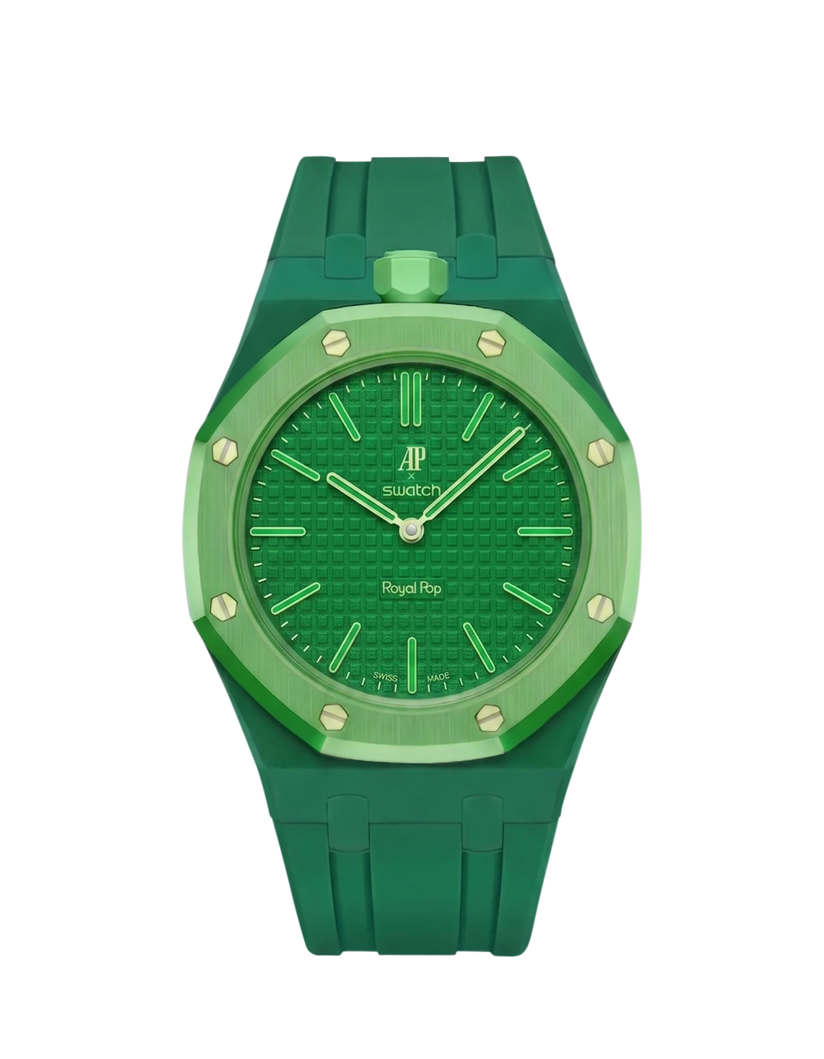 AP x Swatch Royal Pop Green Rubber Wrist Strap | WIS Watch Straps
