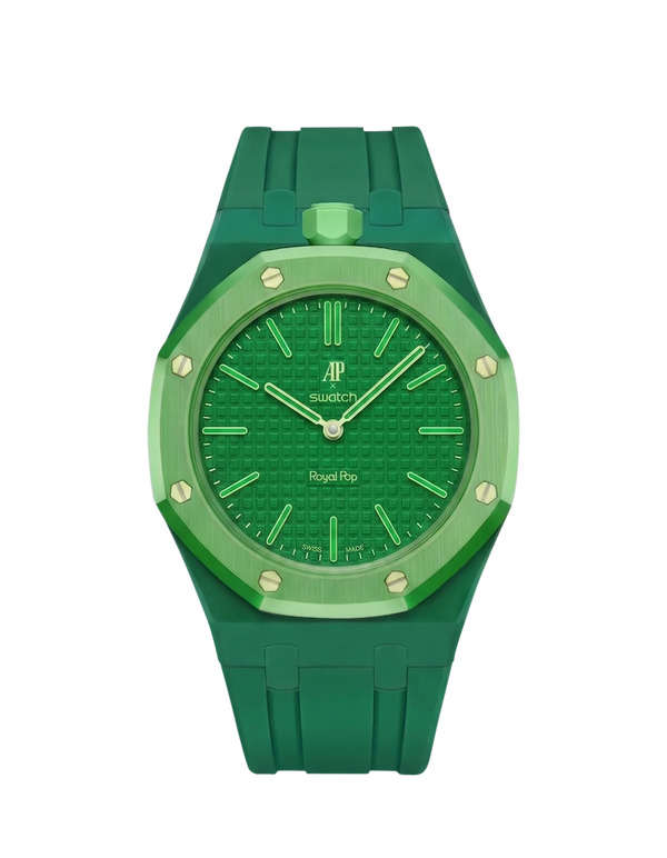 AP x Swatch Royal Pop Green Rubber Wrist Strap | WIS Watch Straps