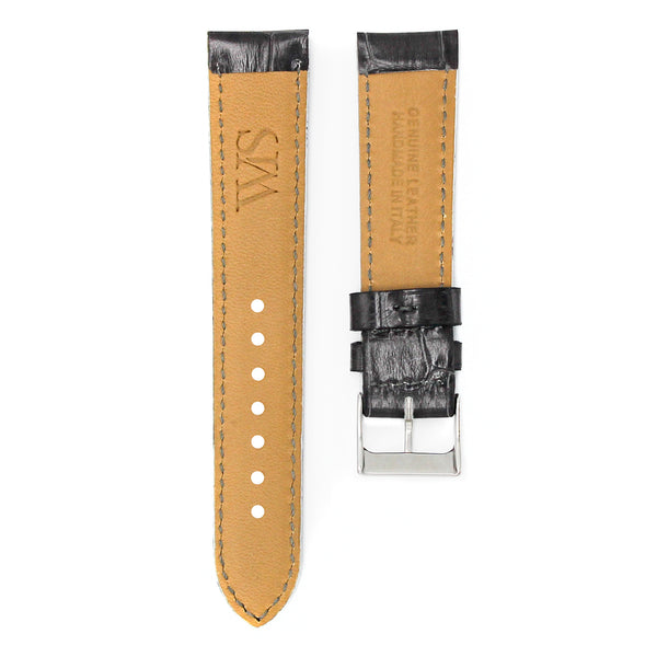 CHARCOAL GREY - ALLIGATOR LEATHER WATCH STRAP FOR ROLEX GMT MASTER II