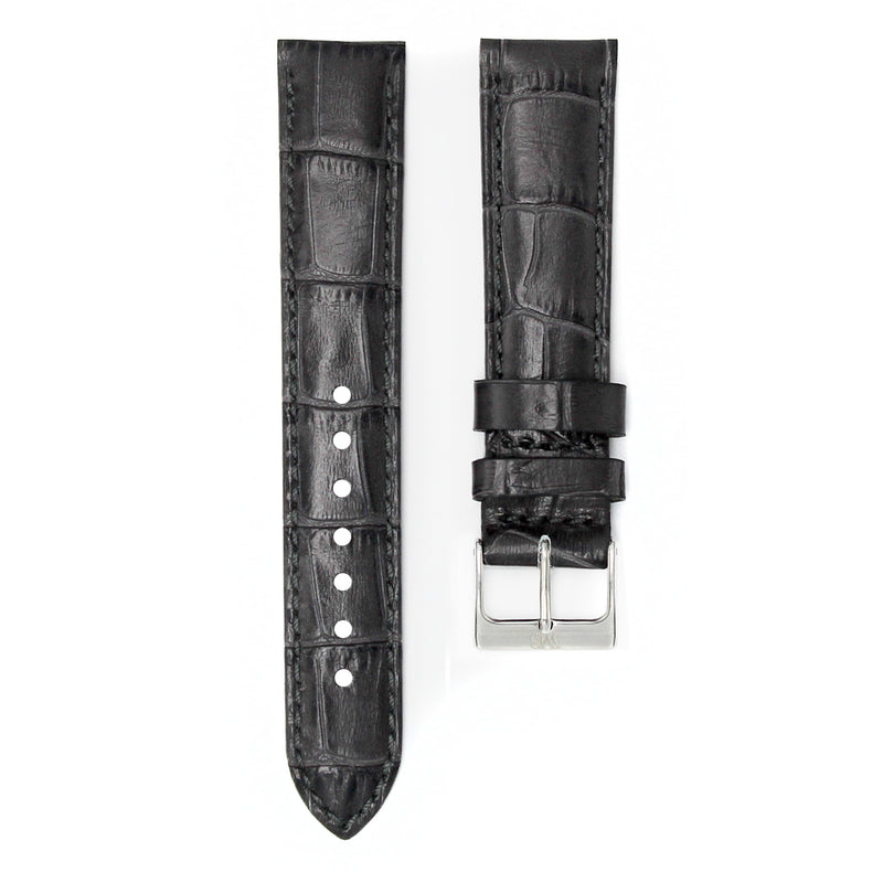 CHARCOAL GREY - ALLIGATOR LEATHER WATCH STRAP FOR ROLEX DAY-DATE 36MM