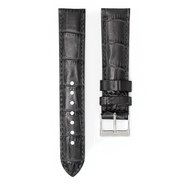 CHARCOAL GREY - ALLIGATOR LEATHER WATCH STRAP FOR ROLEX OYSTER PERPETUAL