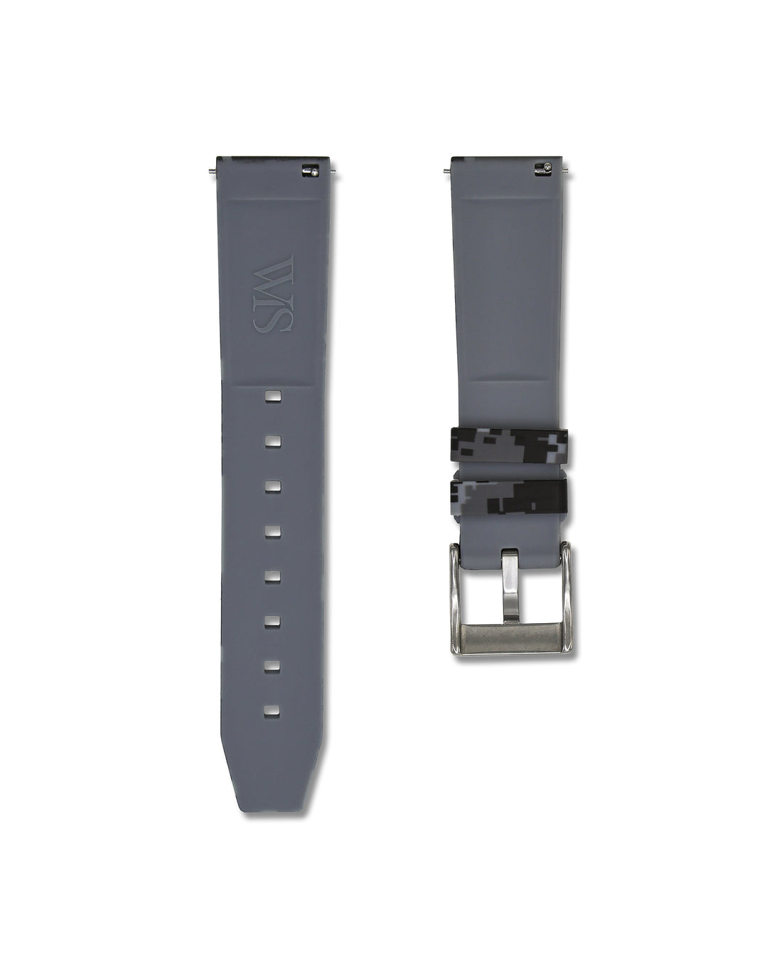 Grey Digital Camo 20mm Rubber Watch Strap | WIS Straps