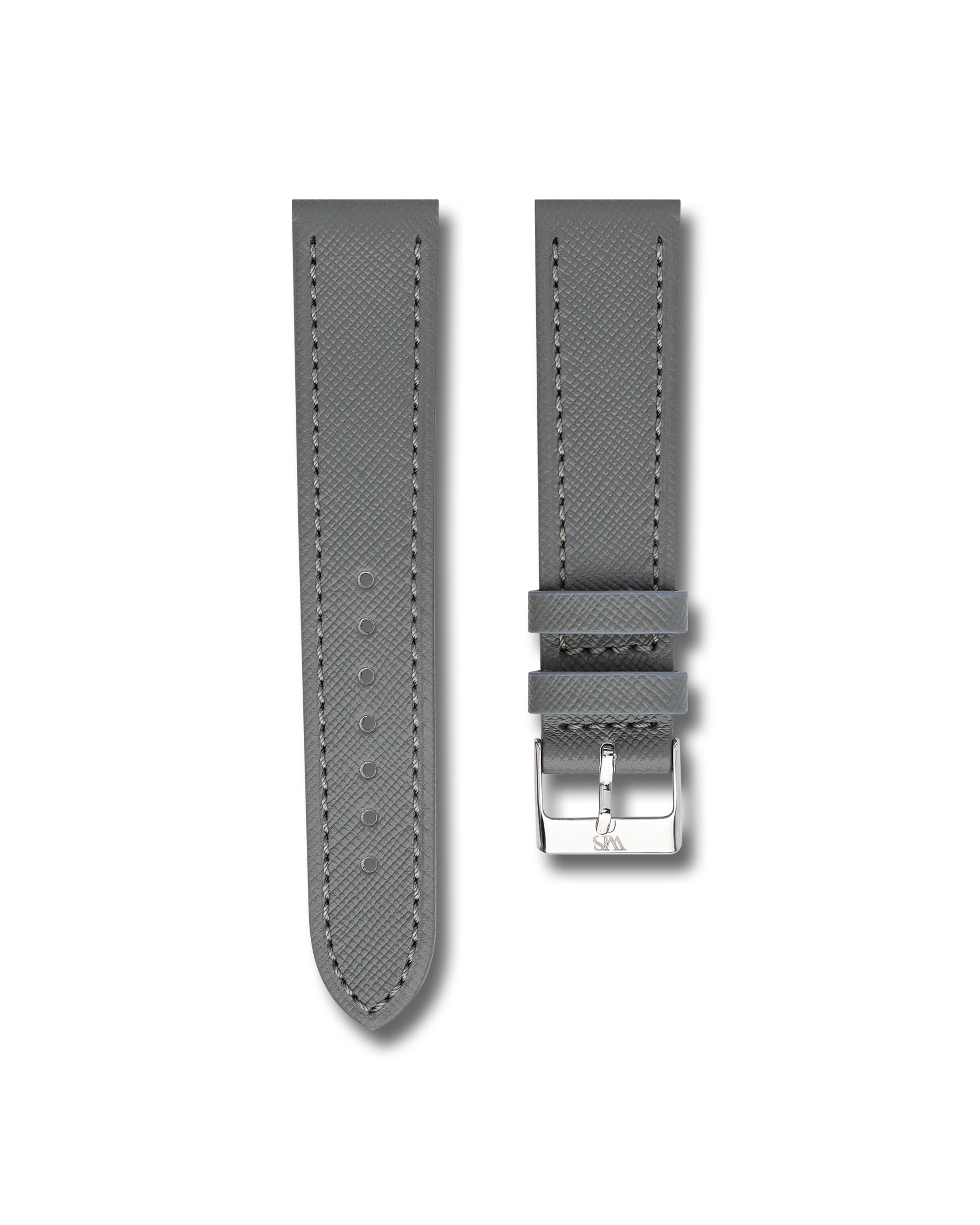 Grey Saffiano Italian Leather Watch Band | WIS Watch Straps