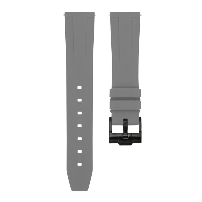 Charcoal Grey - Quick Release Rubber Watch Strap for Longines Record Collection