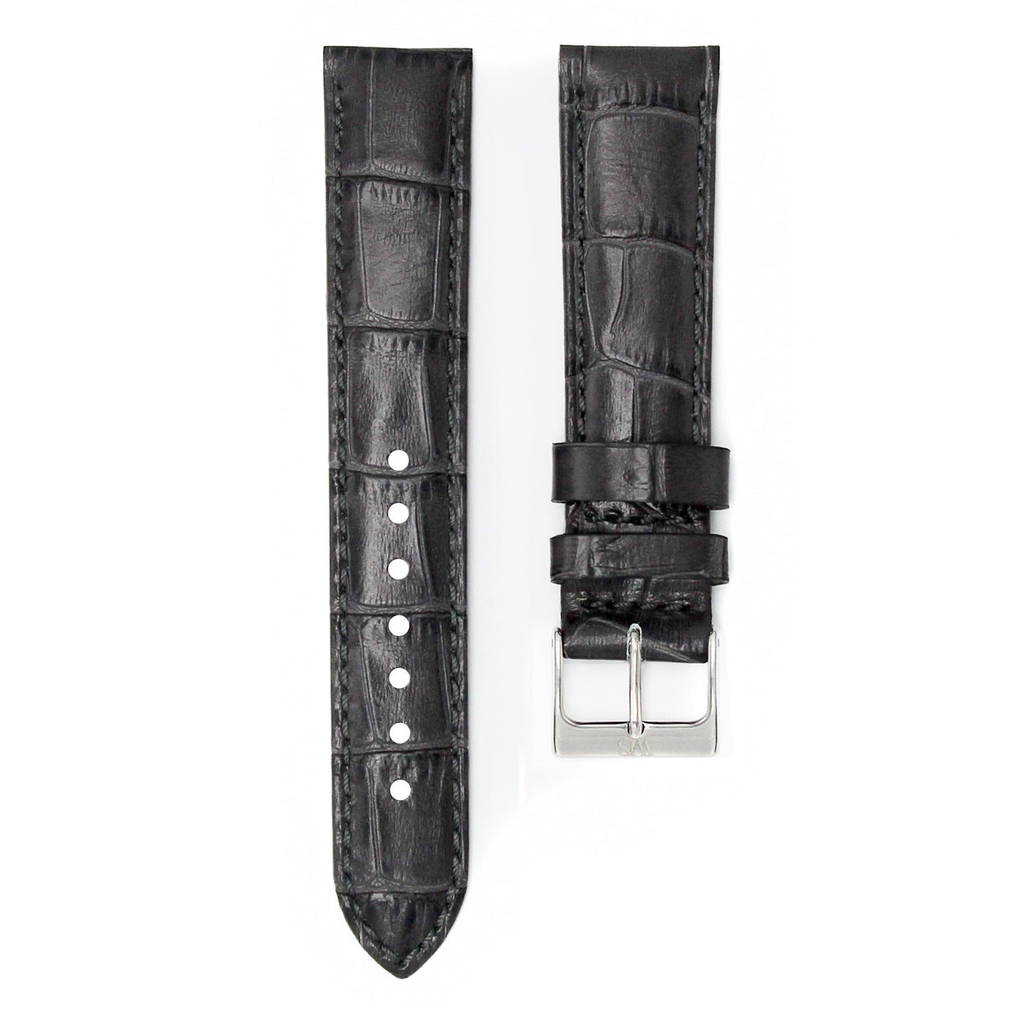Charcoal Grey - Alligator Leather Watch Strap For Tag Heuer Carrera