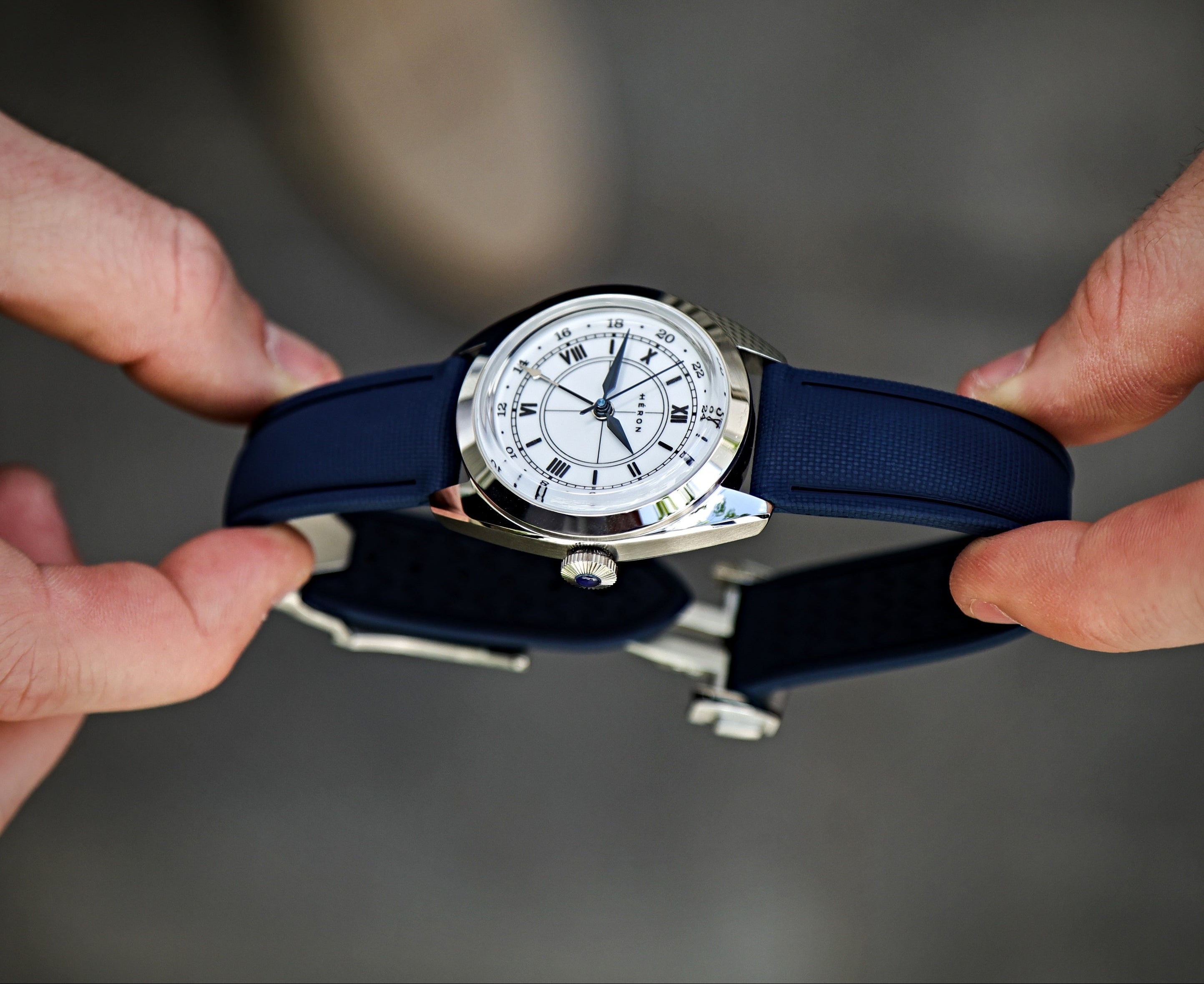 Rubber Sailcloth Deployant Clasp WIS Watch Strap
