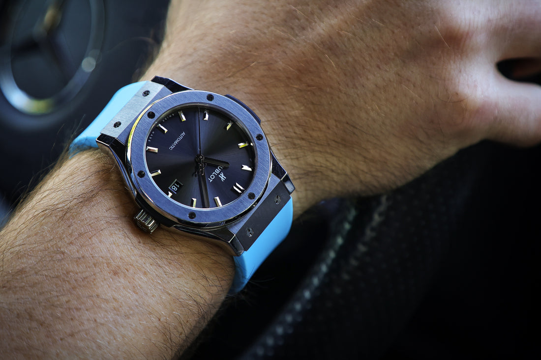 Miami Blue - Rubber Watch Strap For Hublot Classic Fusion