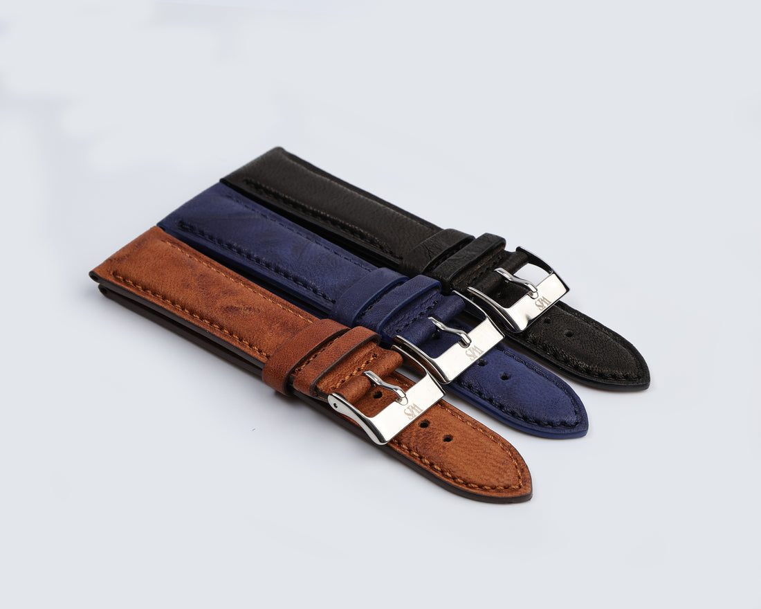 3 Leather Watch Strap Bundle Heritage Collection Colors | WIS Watch Straps
