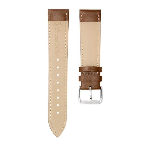 Brown - Leather Watch Strap For 20mm