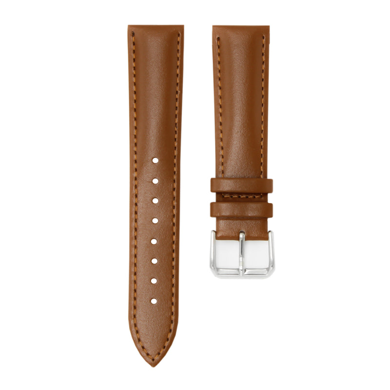 Brown - Leather Watch Strap For 20mm