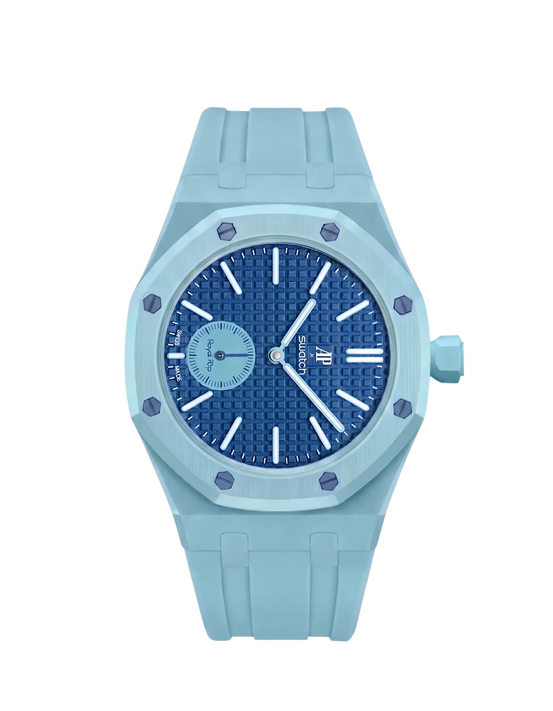 AP x Swatch Royal Pop Light Blue Rubber Wrist Strap | WIS Watch Straps
