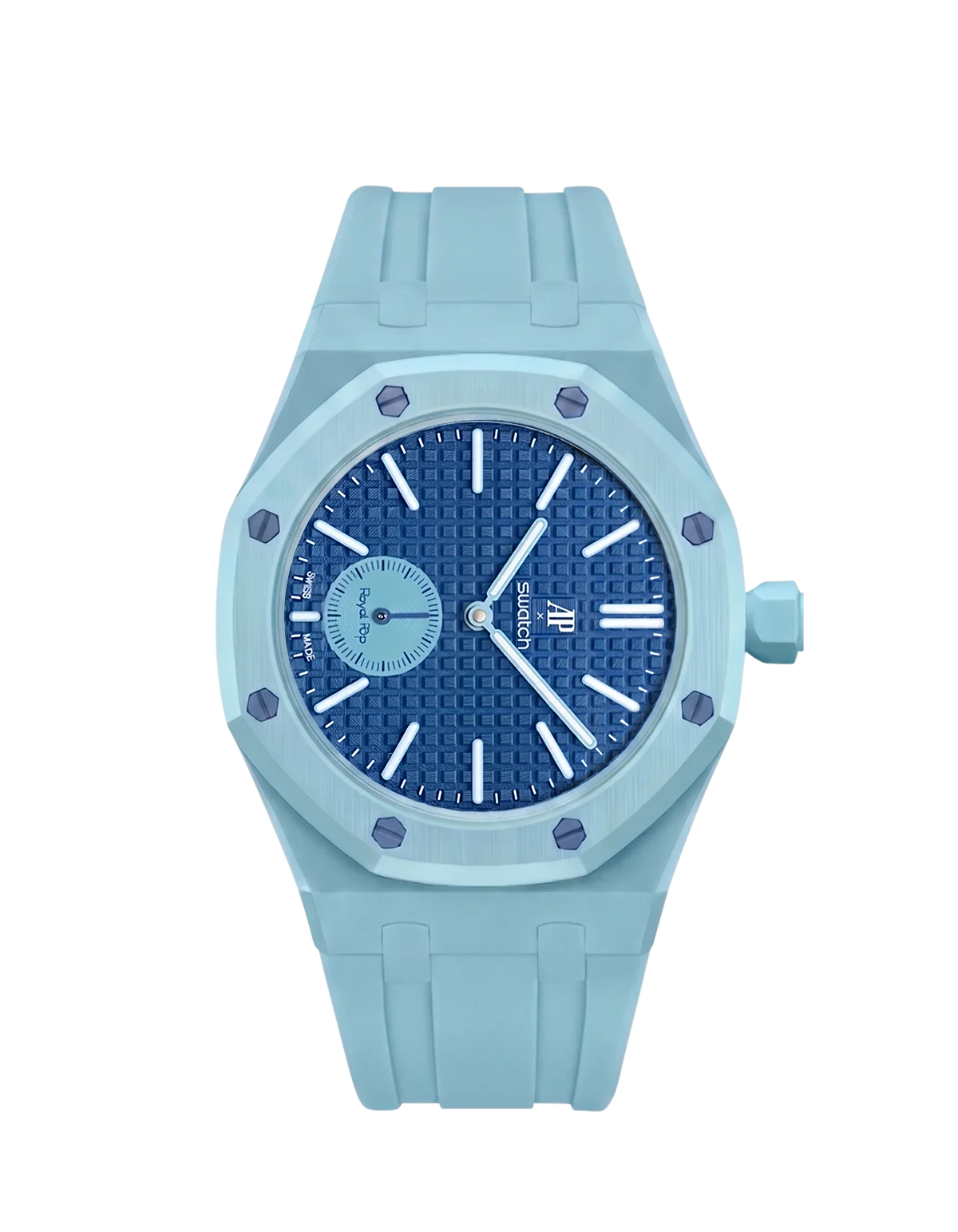 AP x Swatch Royal Pop Light Blue Rubber Wrist Strap | WIS Watch Straps