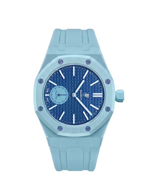 AP x Swatch Royal Pop Light Blue Rubber Wrist Strap | WIS Watch Straps