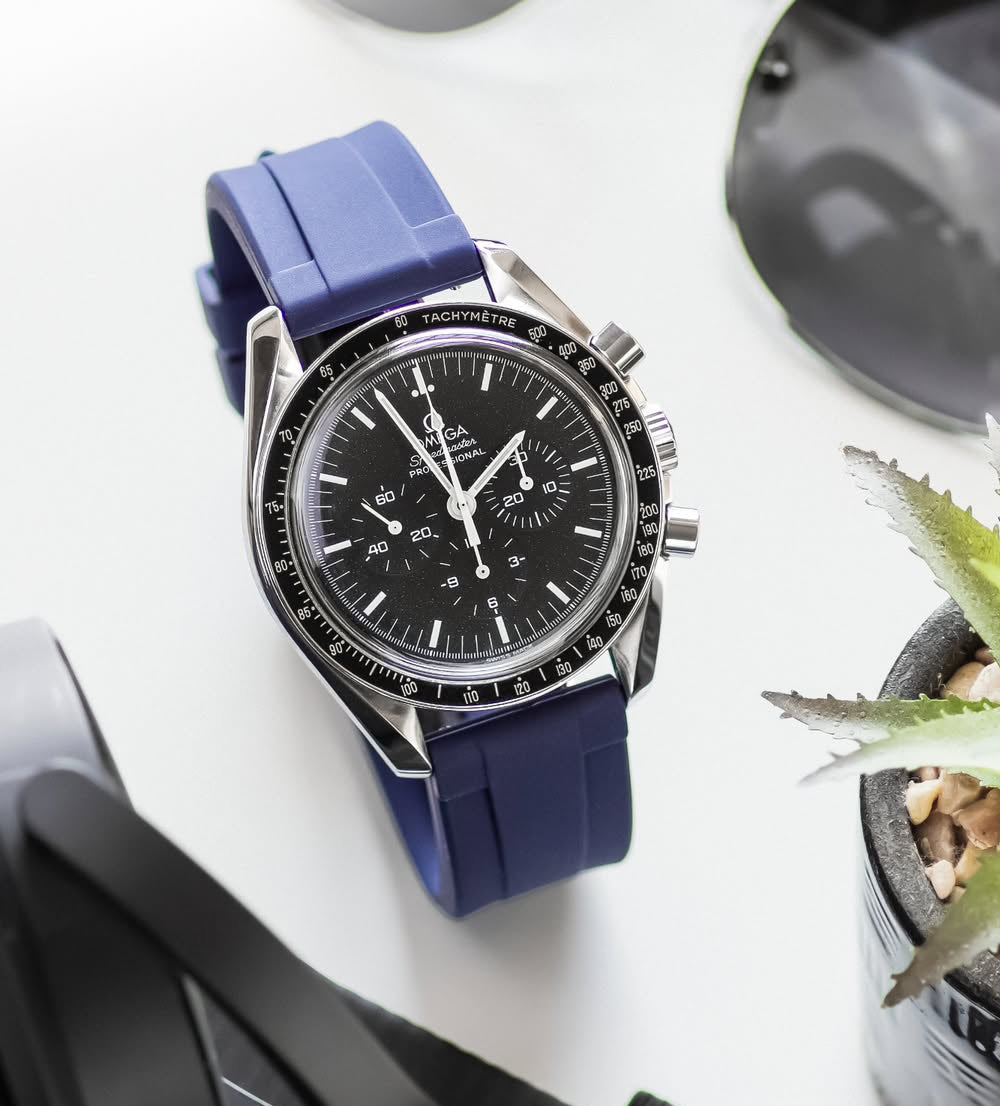 Navy Blue Rubber Quick Release Watch Band | WIS Watch Straps