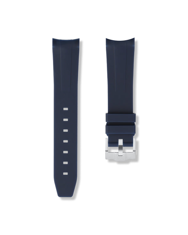 Marine Blue Curved Rubber Strap 20mm | WISSTRAPS