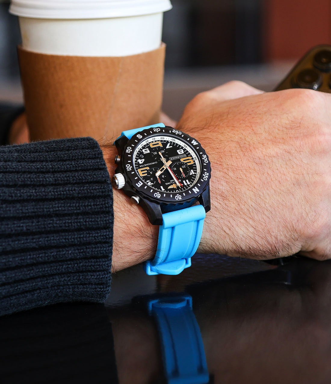 22mm Miami Blue Rubber Watch Band | WIS Watch Straps