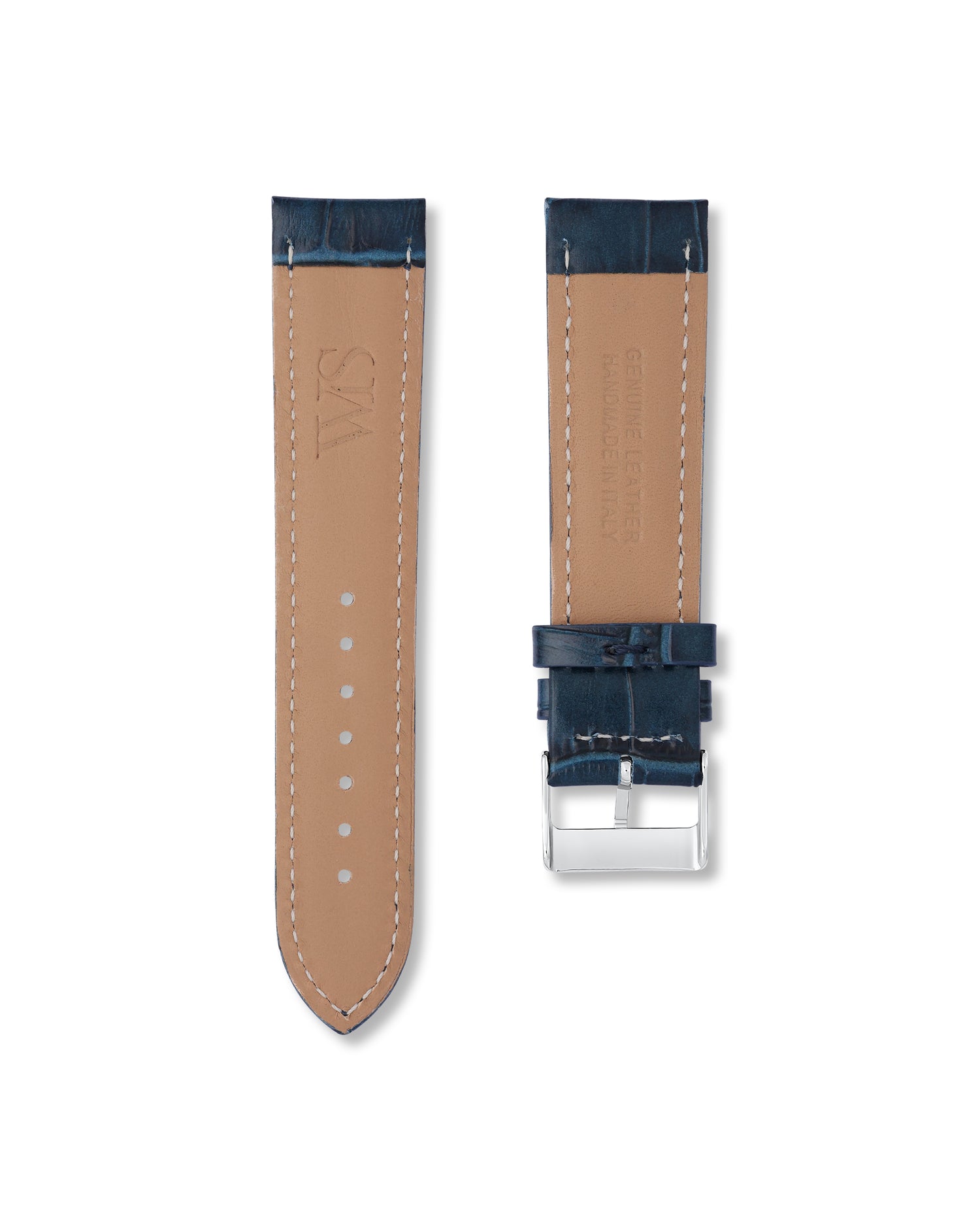 Midnight Blue Itailian Alligator Leather 22MM | WIS STRAPS Watch Bands