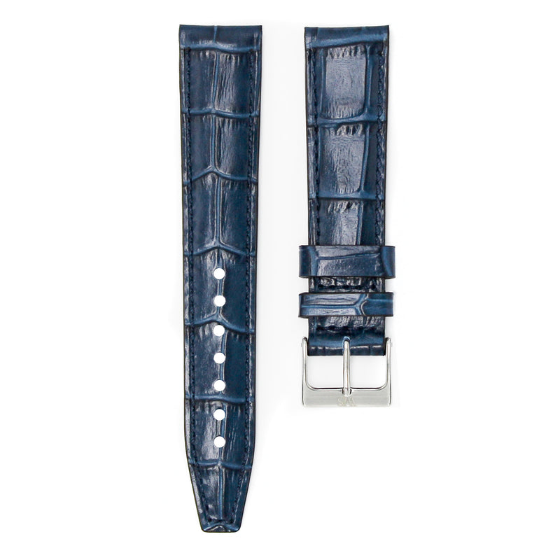 MIDNIGHT BLUE - ALLIGATOR LEATHER WATCH STRAP FOR OMEGA SEAMASTER