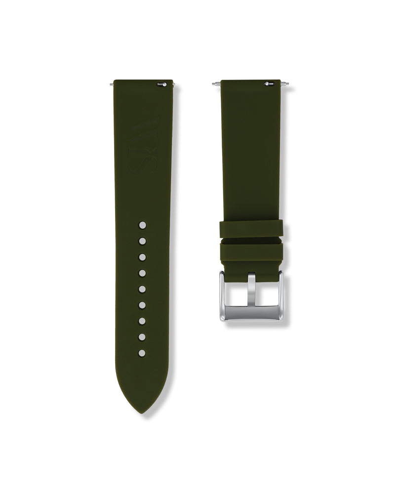 Olive Green Quick Release Rubber Strap 22mm | WISSTRAPS
