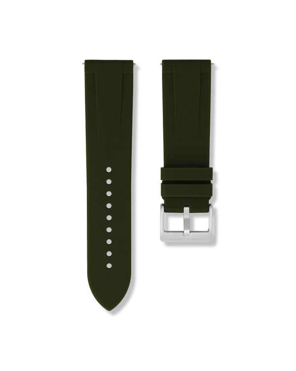 Olive Green Quick Release Rubber Strap 24mm | WISSTRAPS