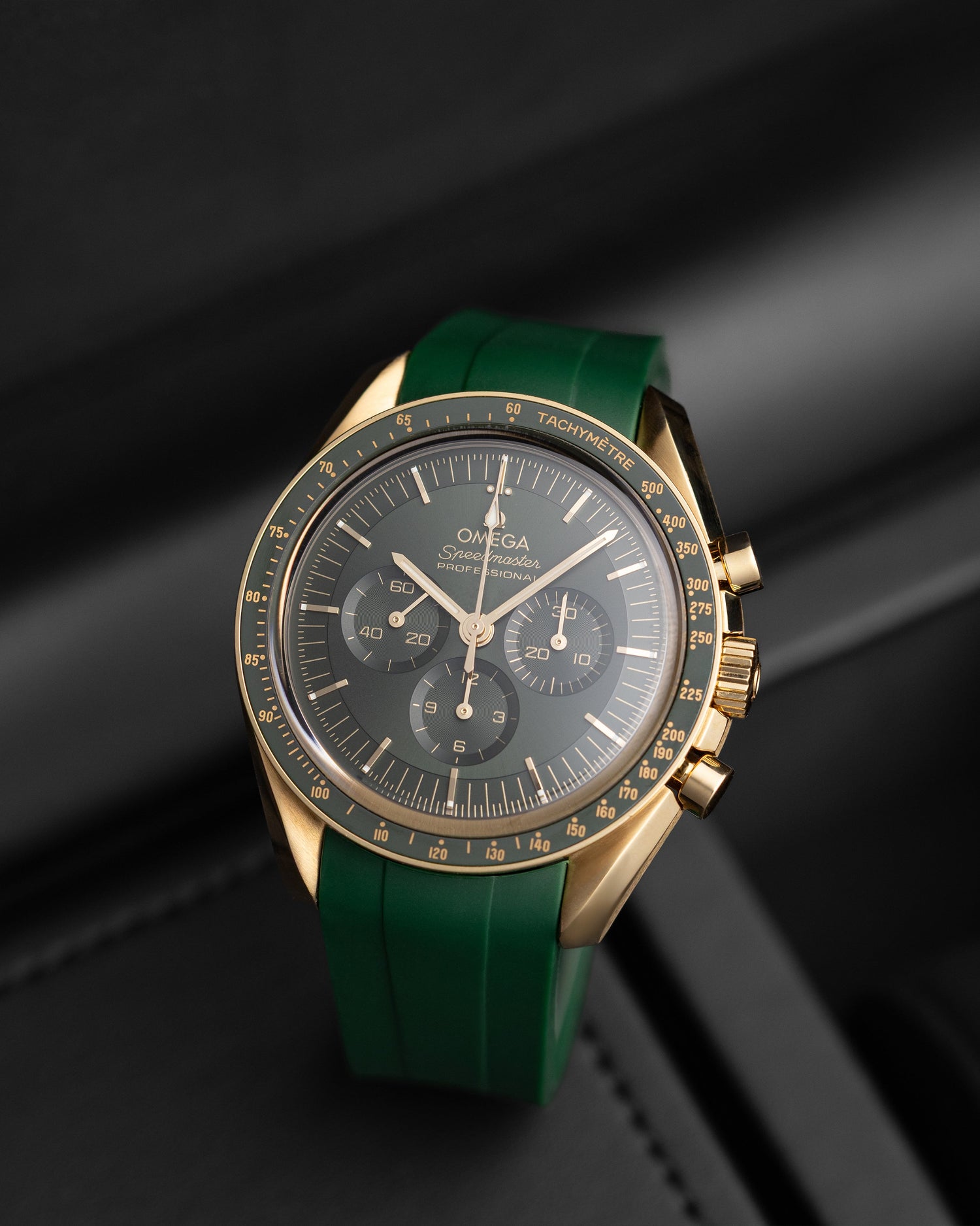 Green Rubber on Omega Speedmaster