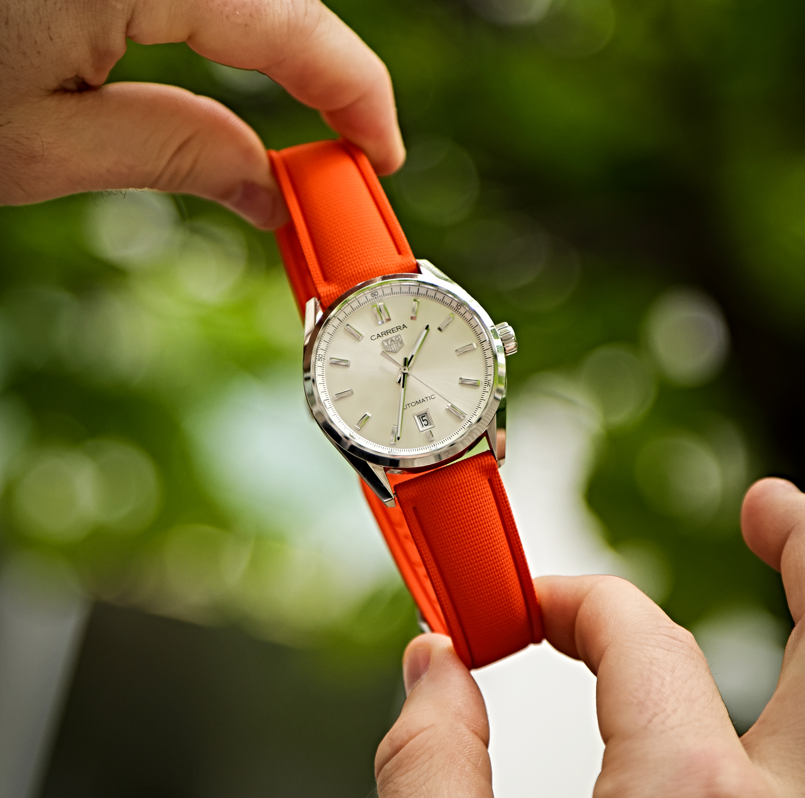 Deployant Clasp Orange Rubber 20mm WIS Watch Strap