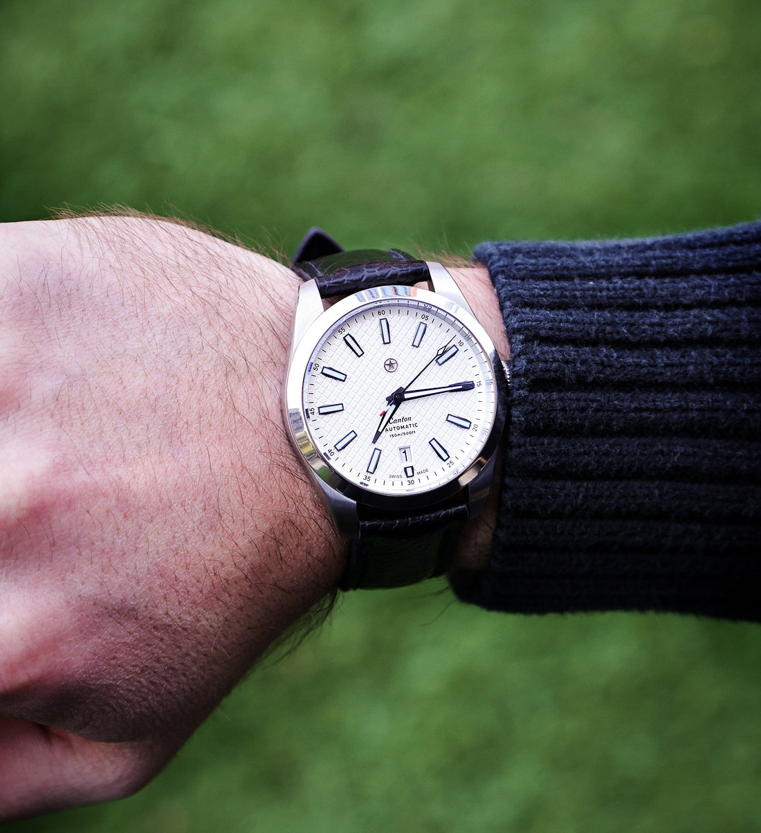 Black Ostrich Shin Leather Watch Band 20mm | WIS Watch Straps