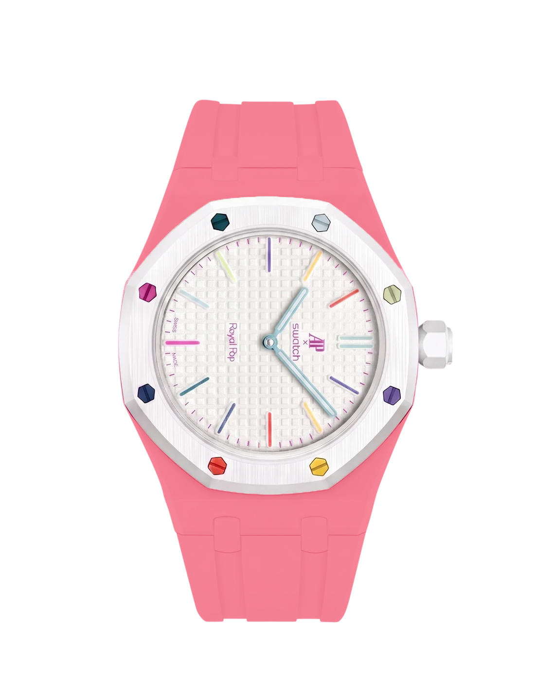 AP x Swatch Royal Pop Pink Rubber Wrist Strap | WIS Watch Straps