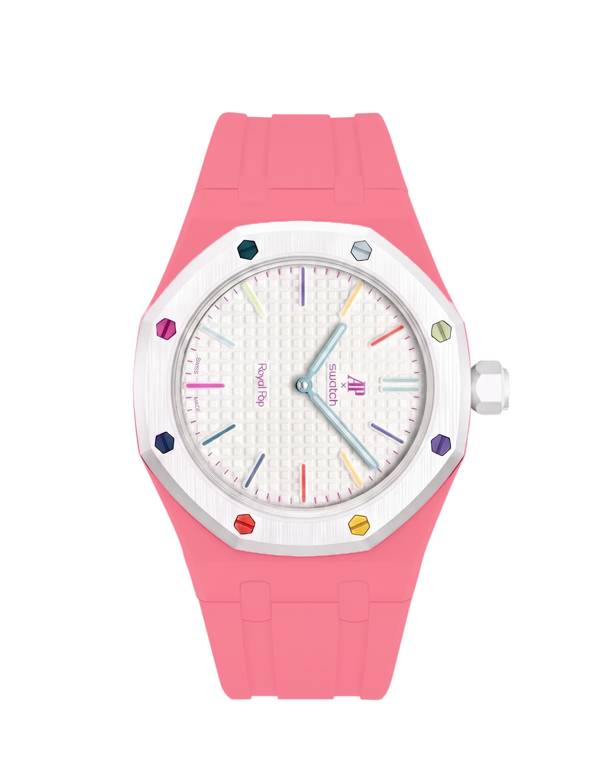 AP x Swatch Royal Pop Pink Rubber Wrist Strap | WIS Watch Straps