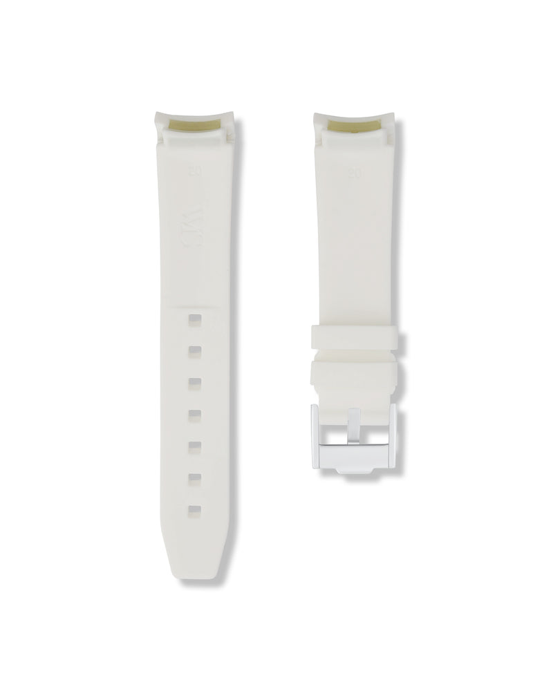 Polar White Curved Rubber Strap 20mm | WISSTRAPS