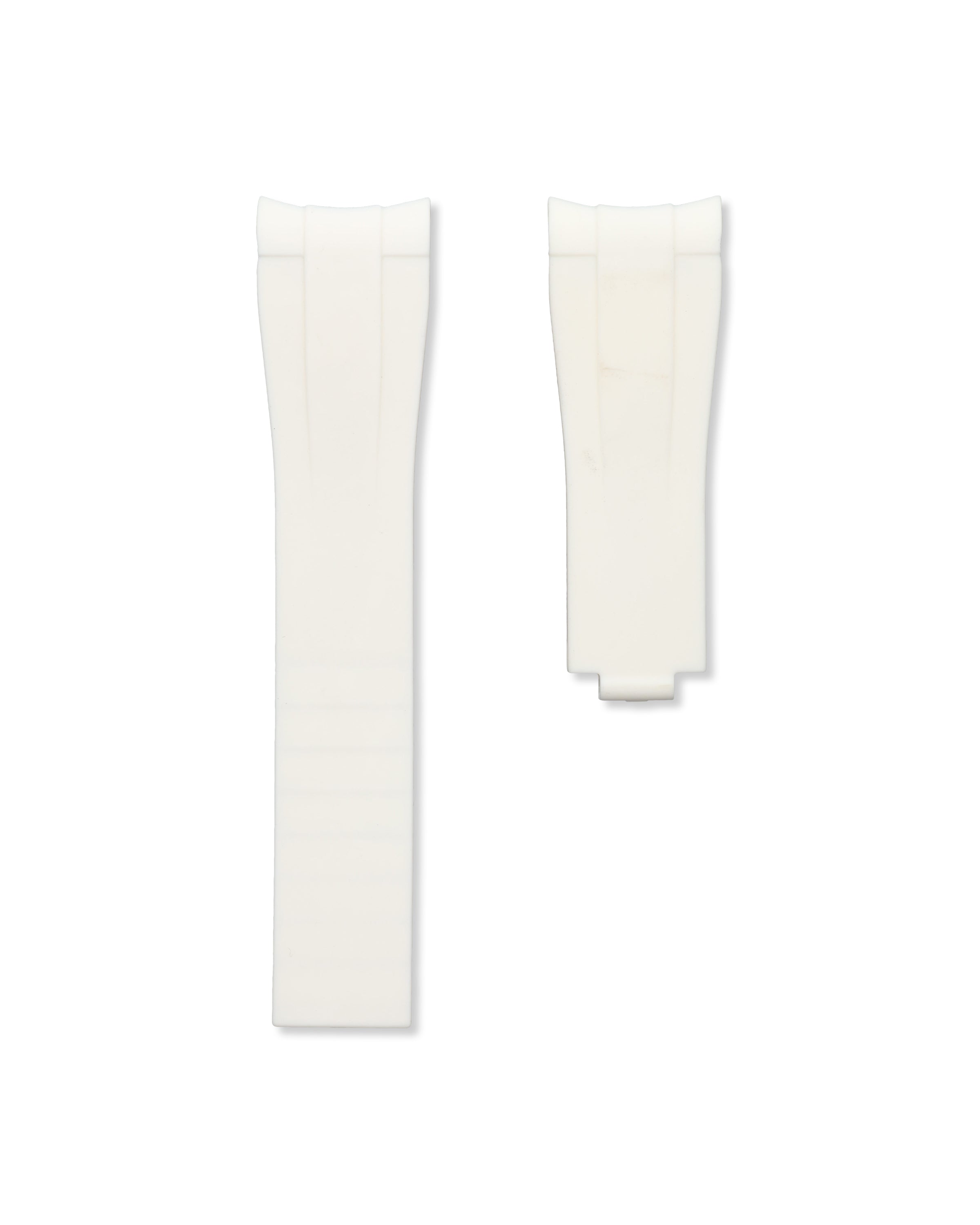 Polar White Cut To Size Rubber Oysterflex Strap 20mm | WISSTRAPS Watch Bands