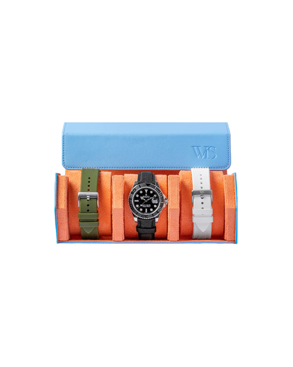 Powder Blue 3 Watch Roll & Strap Storage | WISSTRAPS