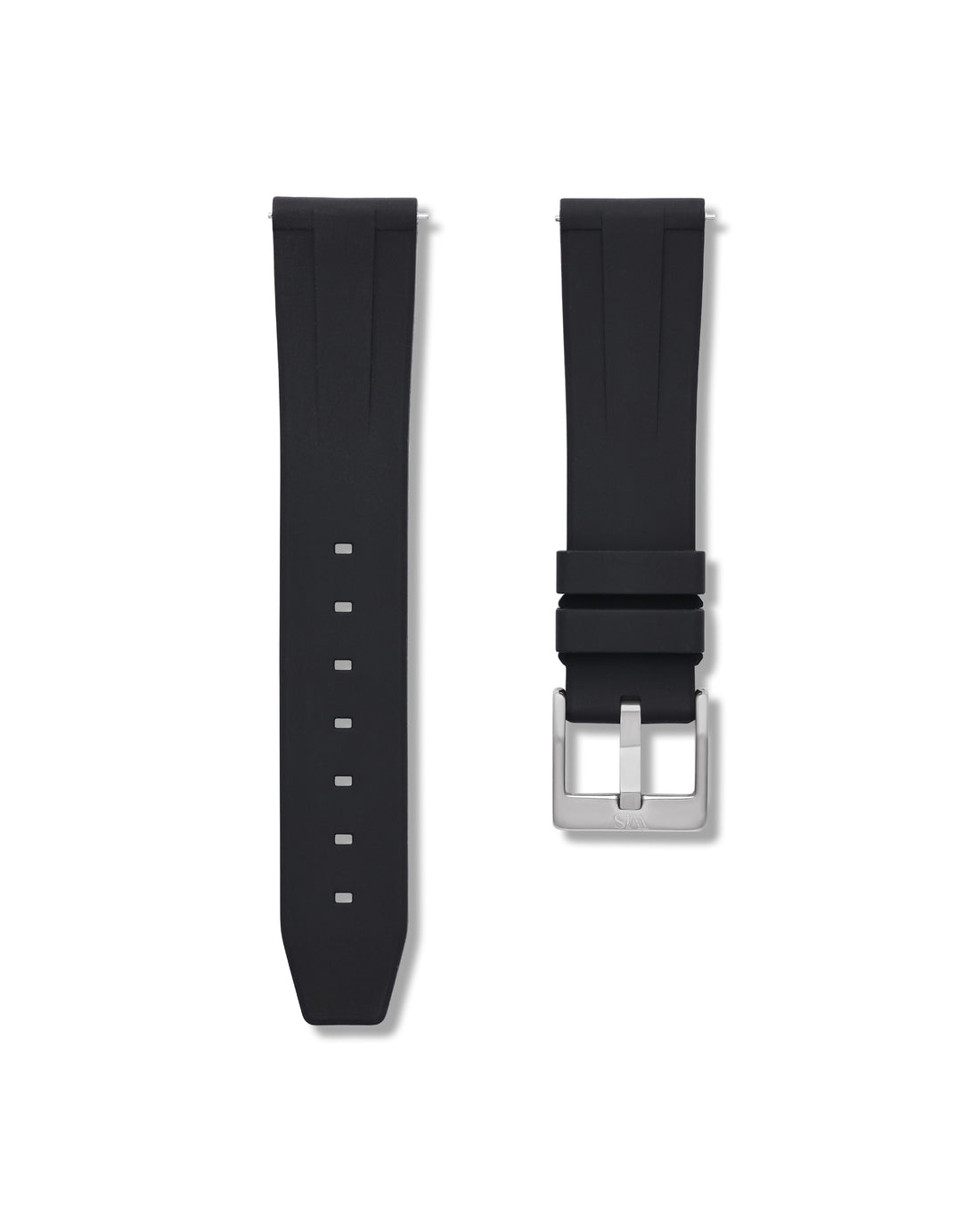 Quick Release Black Polished Silver Buckle