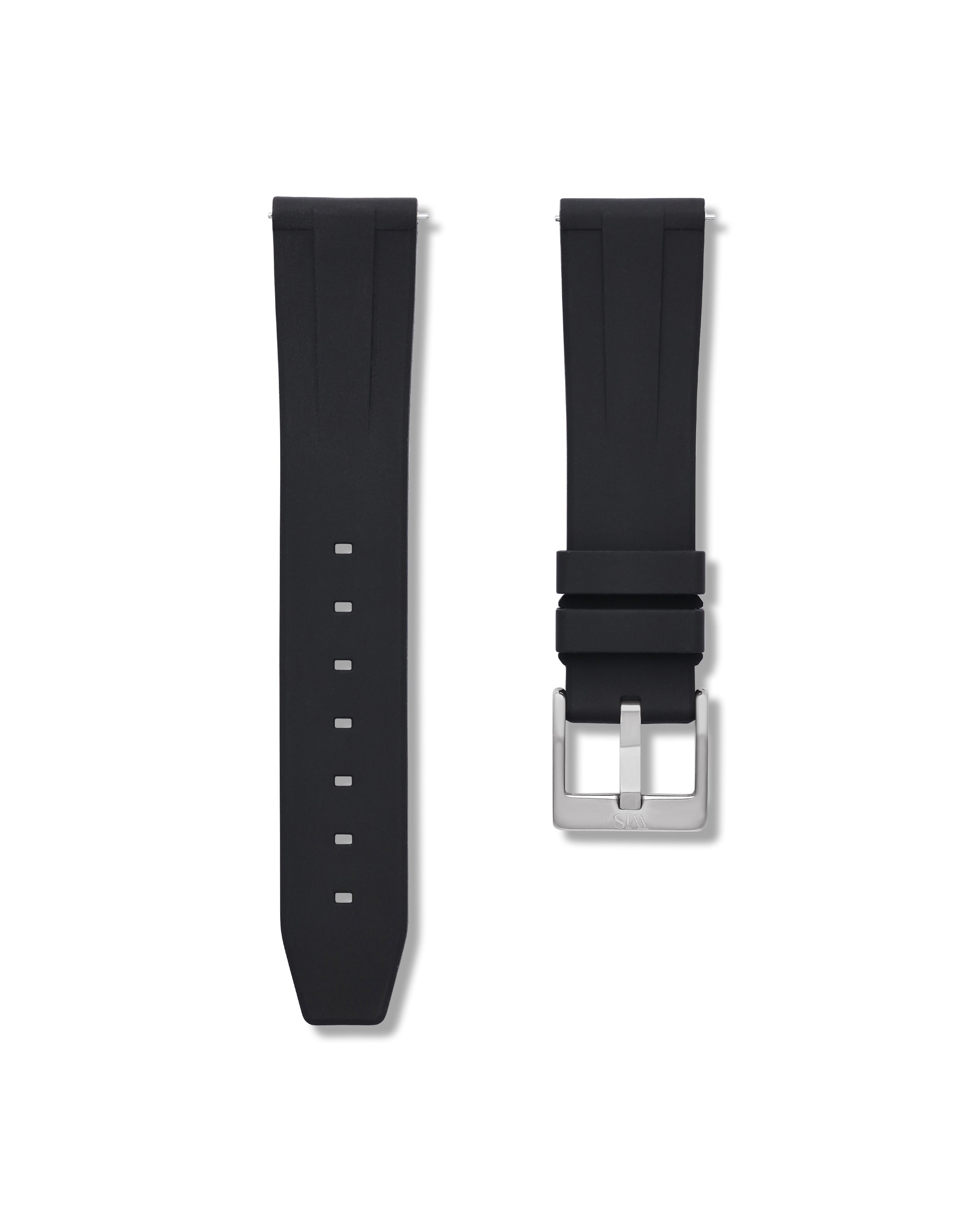 Quick Release Black Polished Silver Buckle