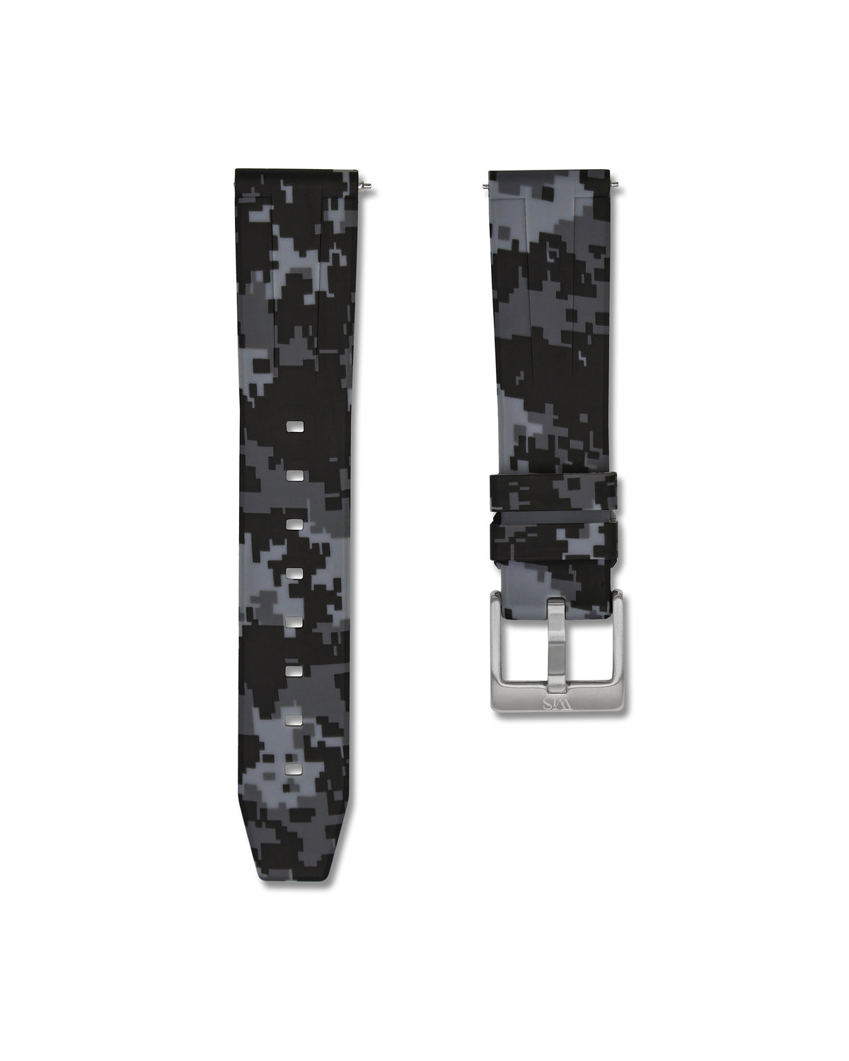 Quick Release Grey Camo Brushed Silver Buckle