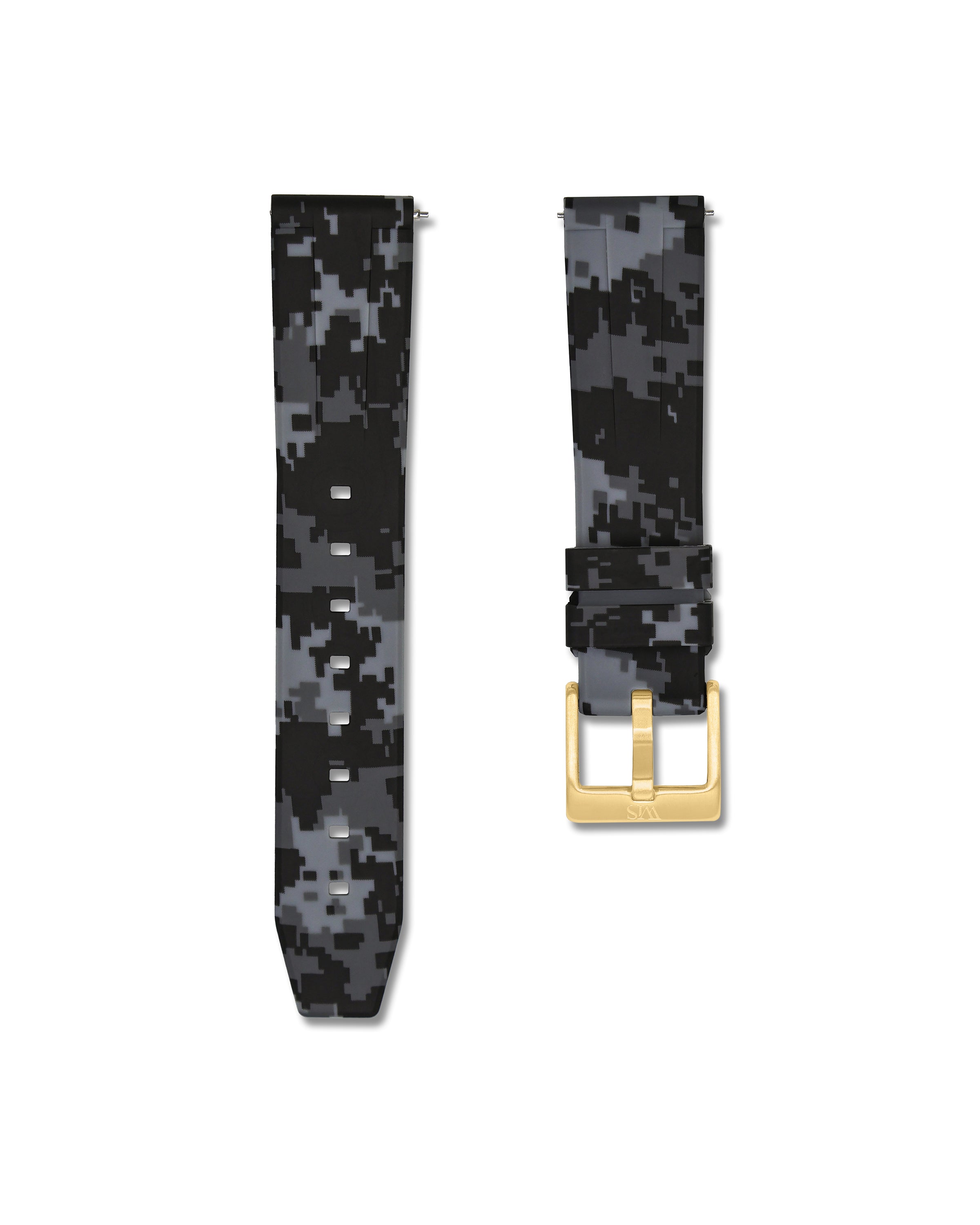 Quick Release Grey Camo Polished Gold Buckle