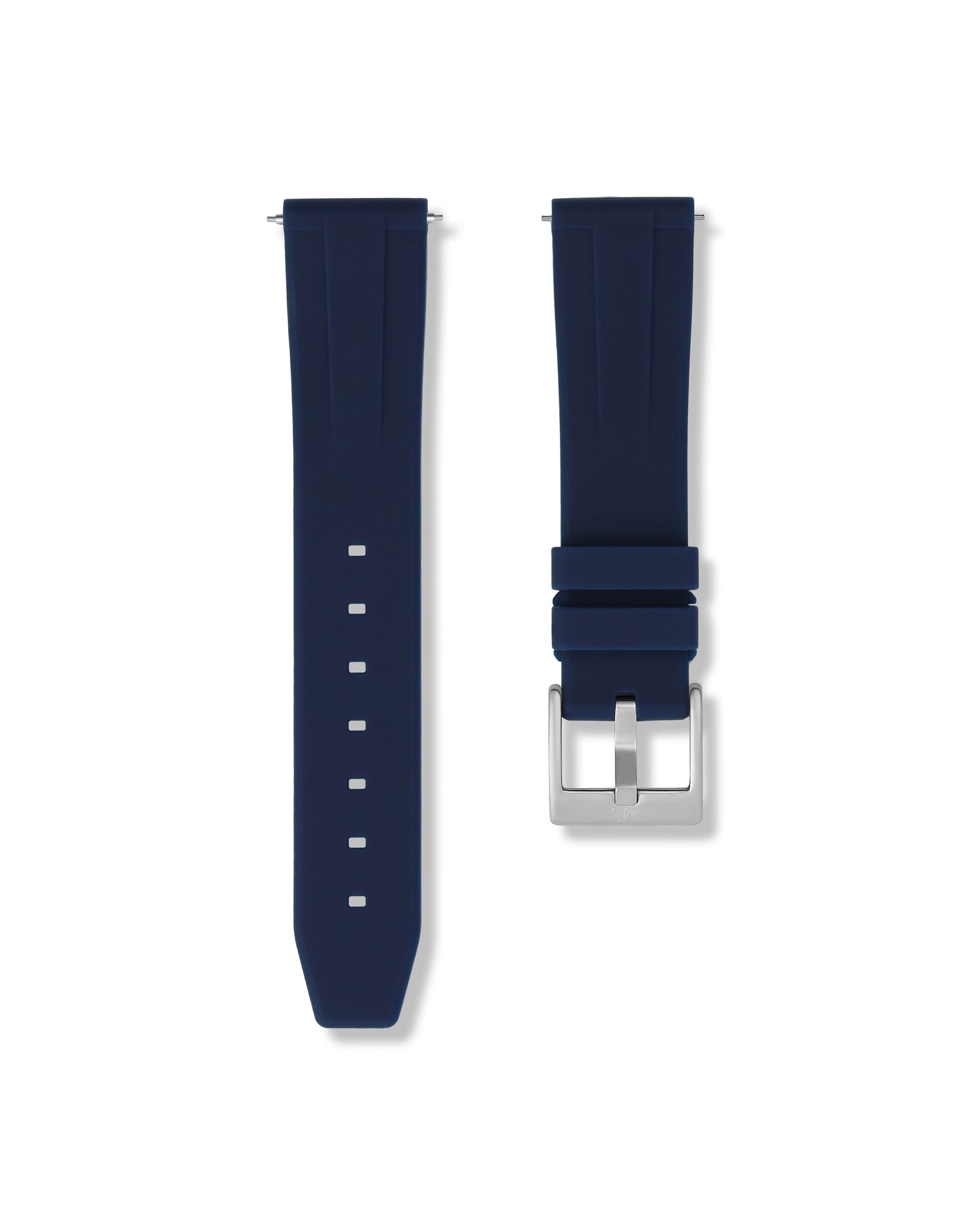 Quick Release Marine Blue Polished Silver Buckle