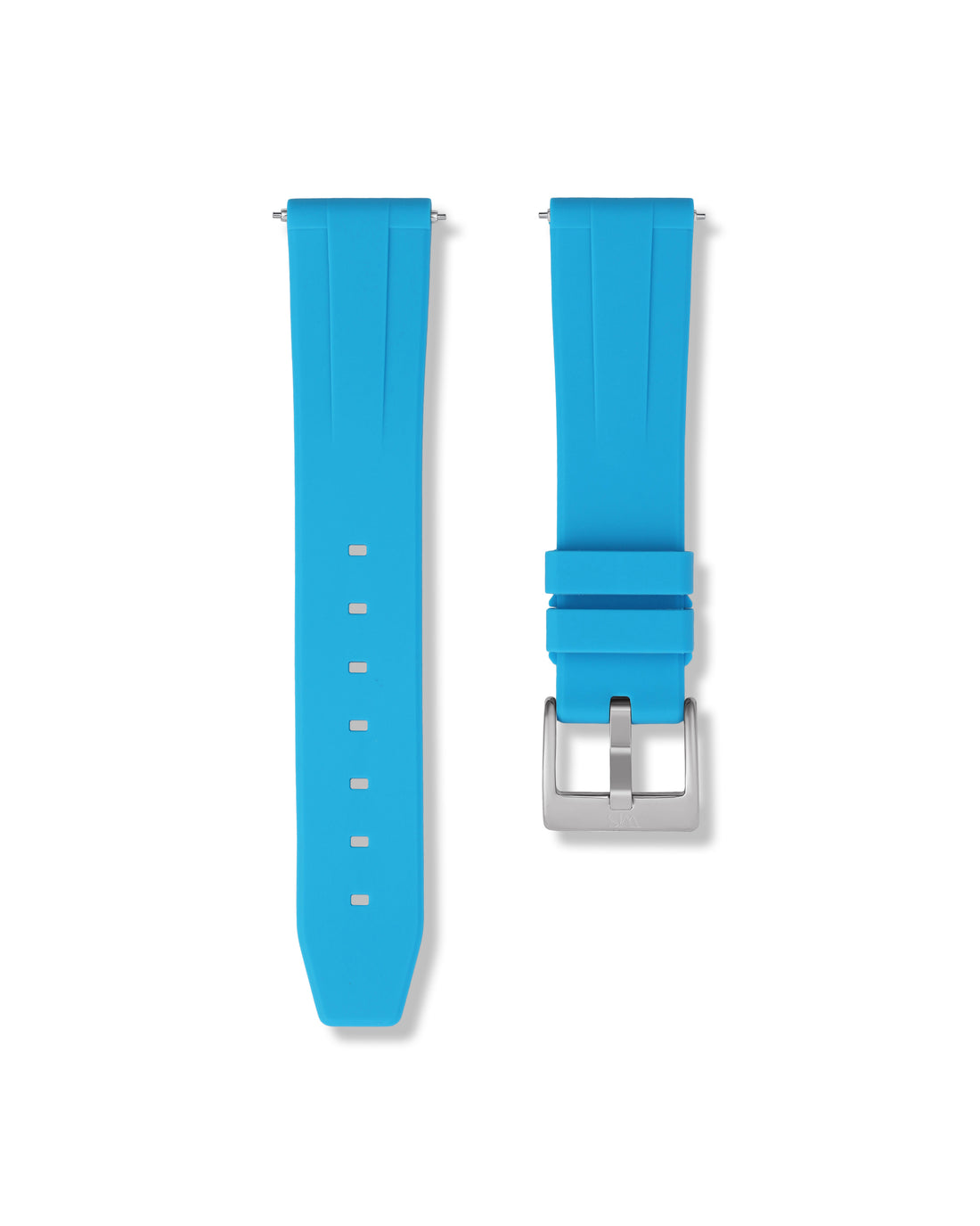 Quick Release Miami Blue Polished Silver Buckle